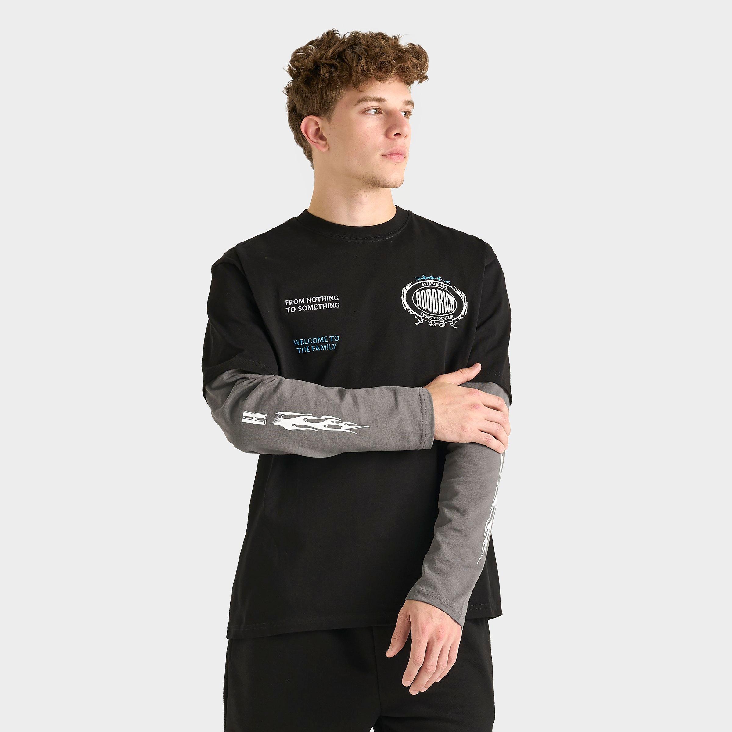 Hoodrich Men's Noir Long-Sleeve T-Shirt in Black Size: Small
