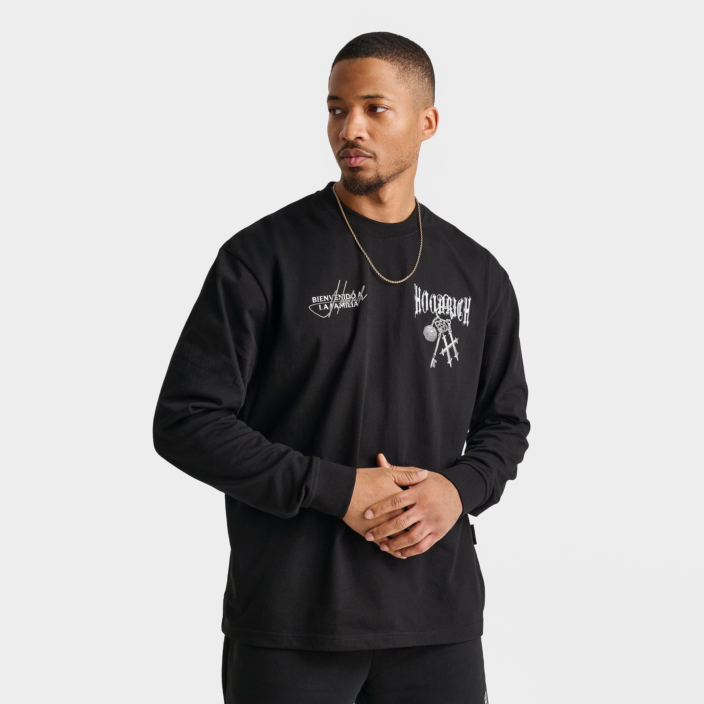 Hoodrich Men's Rite Long-Sleeve T-Shirt in Black/White Size: Small