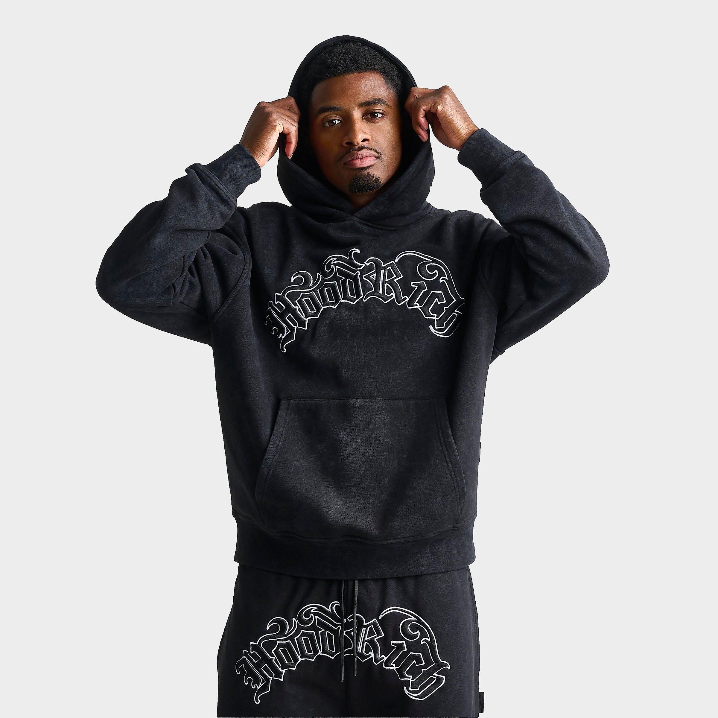Hoodrich Men's Nocturn Fleece Pullover Hoodie in Black Wash Size: Medium