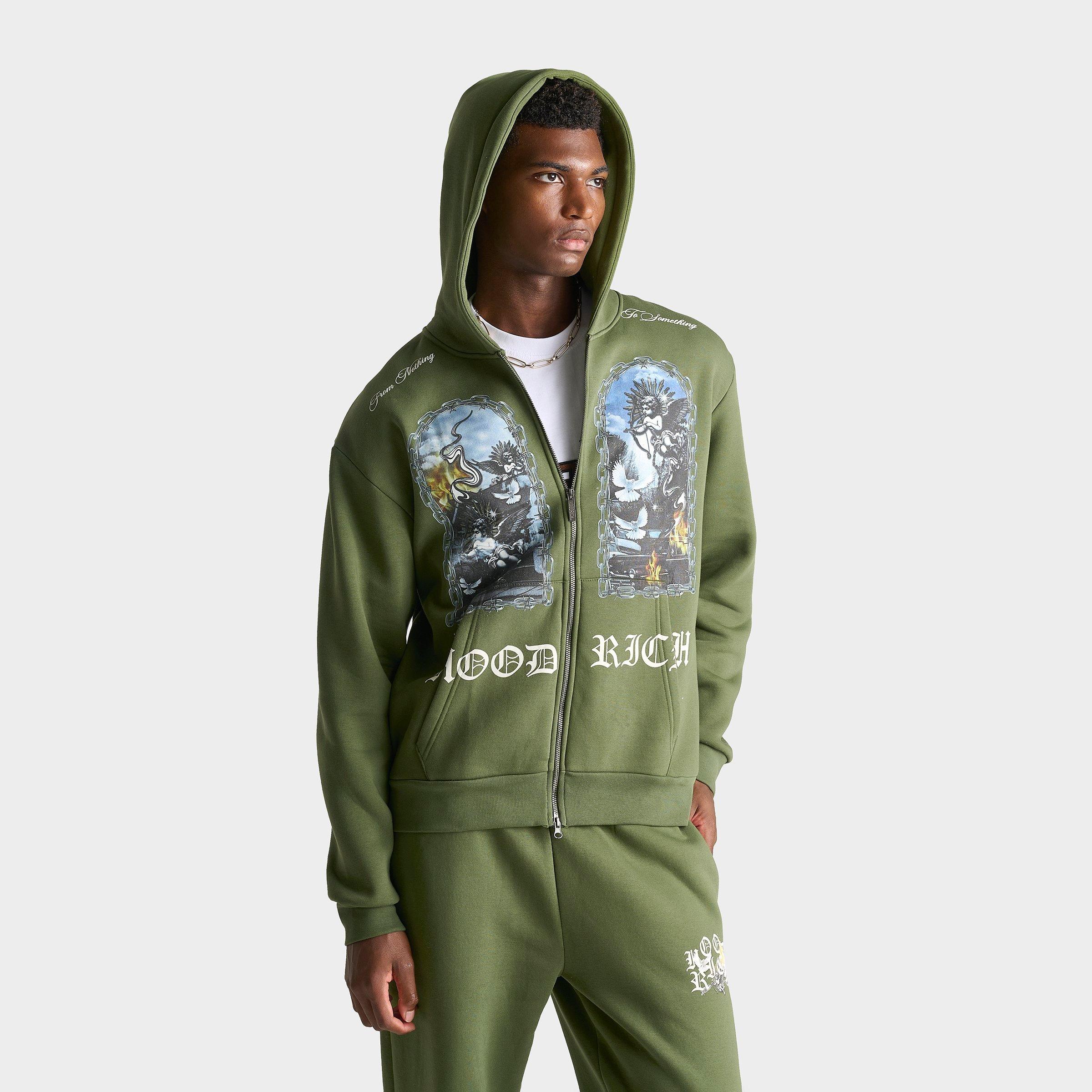 Hoodrich Men's Arco Full-Zip Hoodie in Green Size: Small
