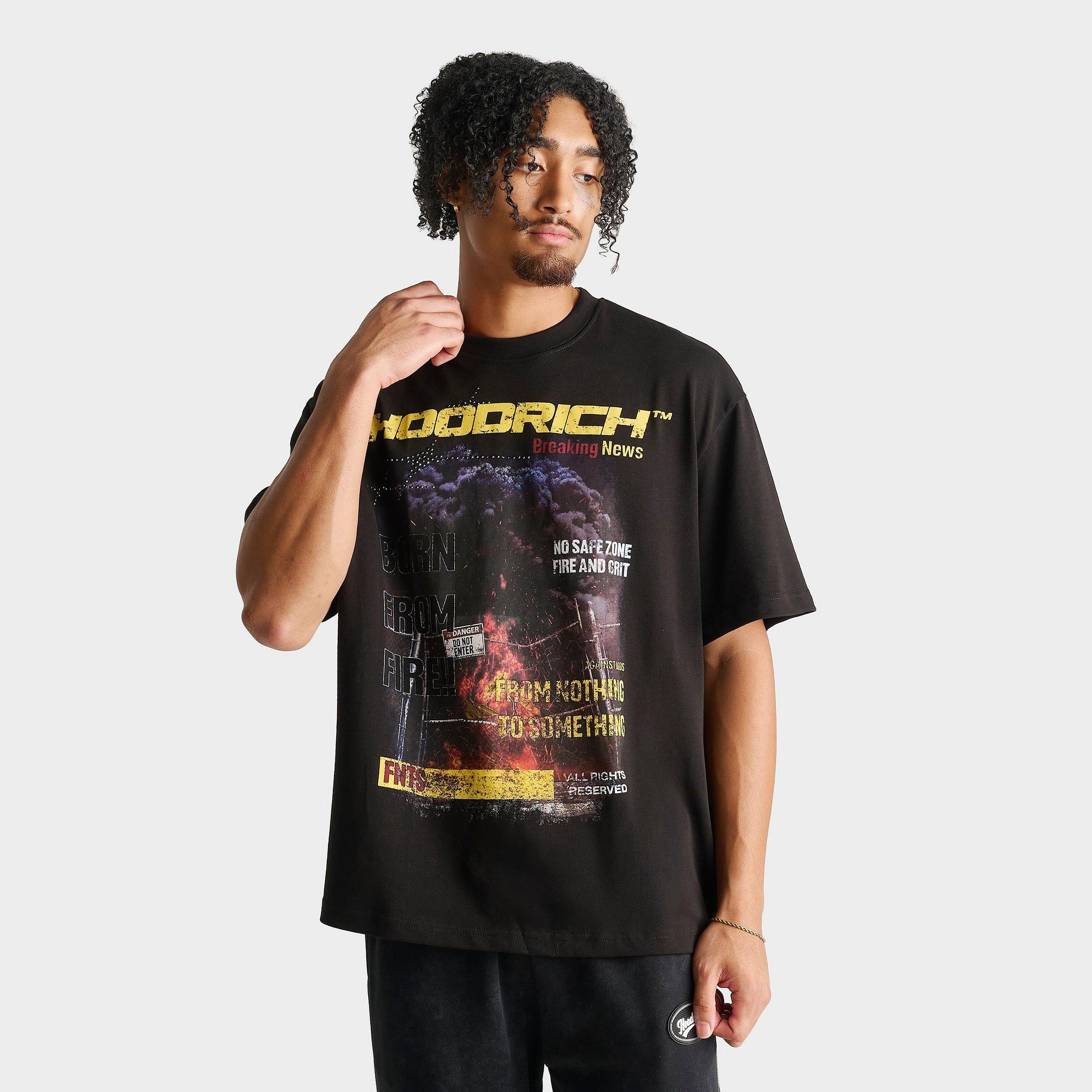 Hoodrich Men's Breaking News Graphic T-Shirt in Black Size: Medium