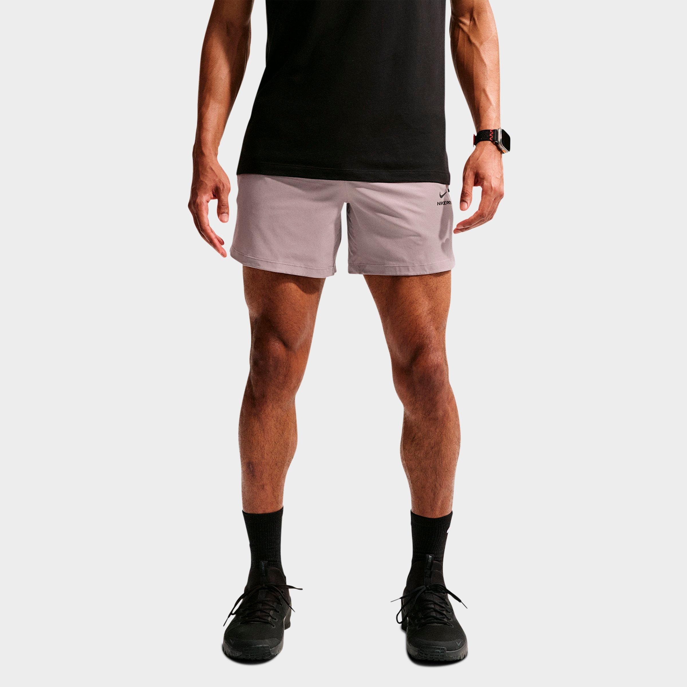 Nike Men's Pro Dri-FIT 6" Training Shorts in Light Violet Ore/Black Size: Medium