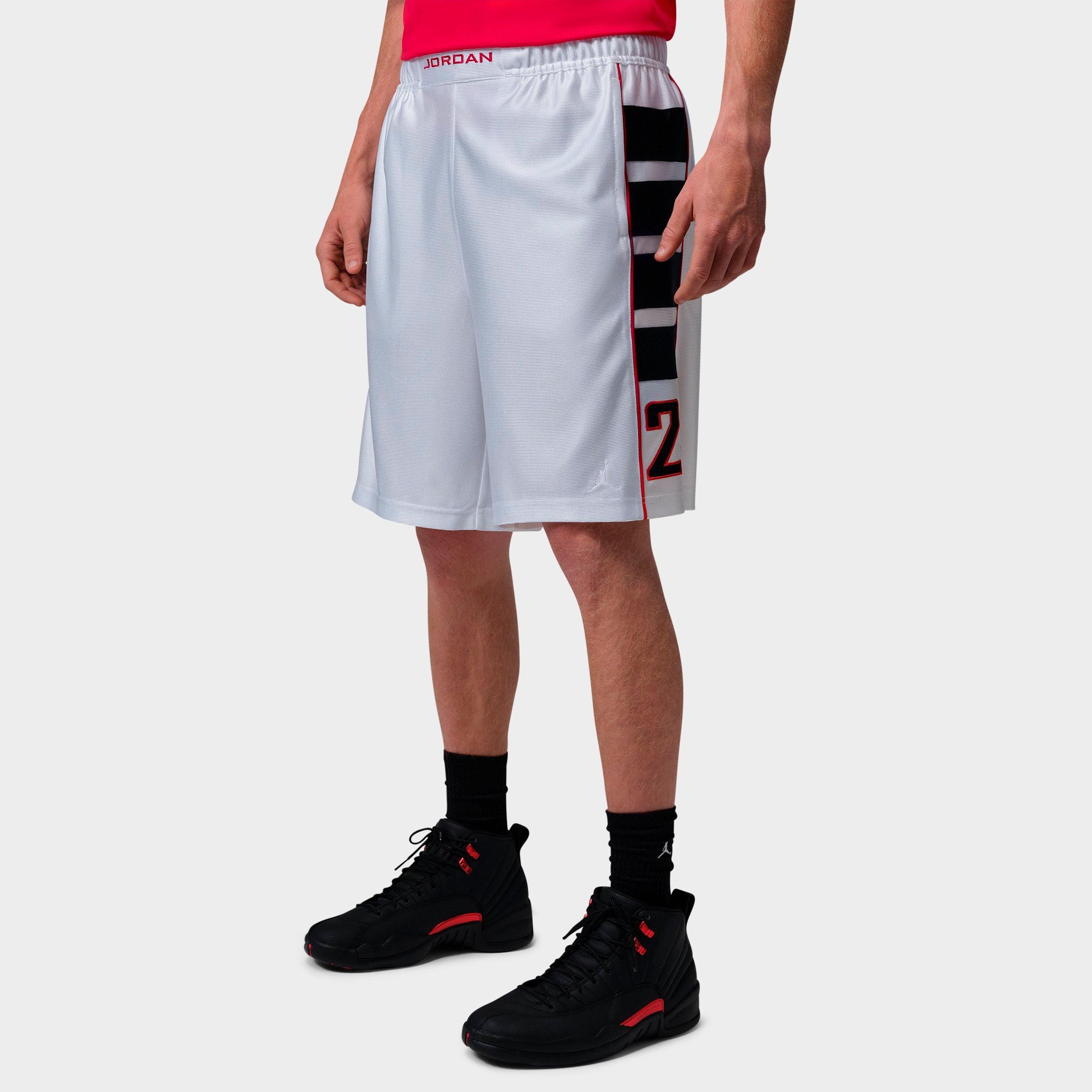 Jordan Men's Brooklyn Cat Scratch Basketball Shorts in White/Black/White Size: Large