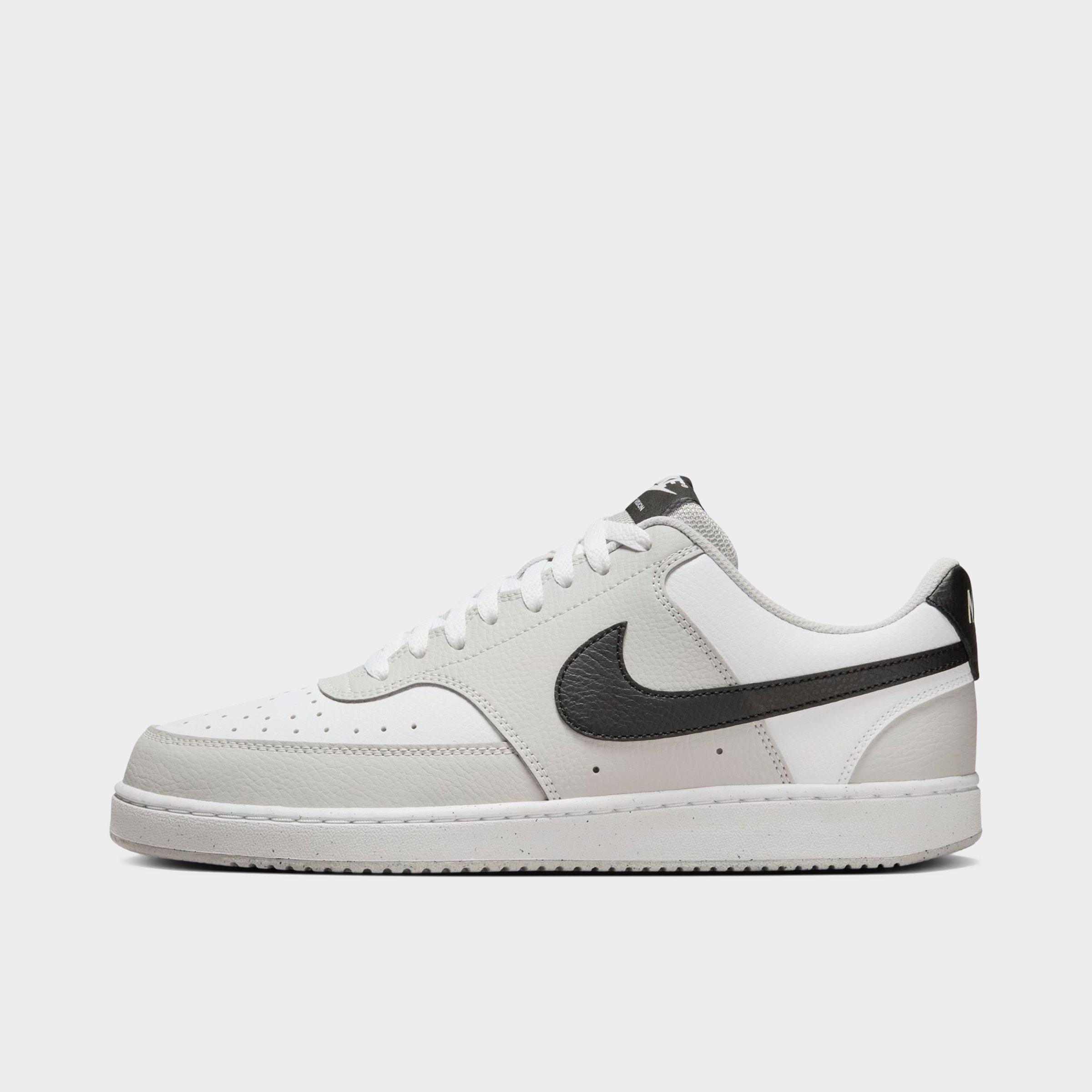 Nike Men's Court Vision Low Casual Shoes in Grey Fog/White/Black Size: 10