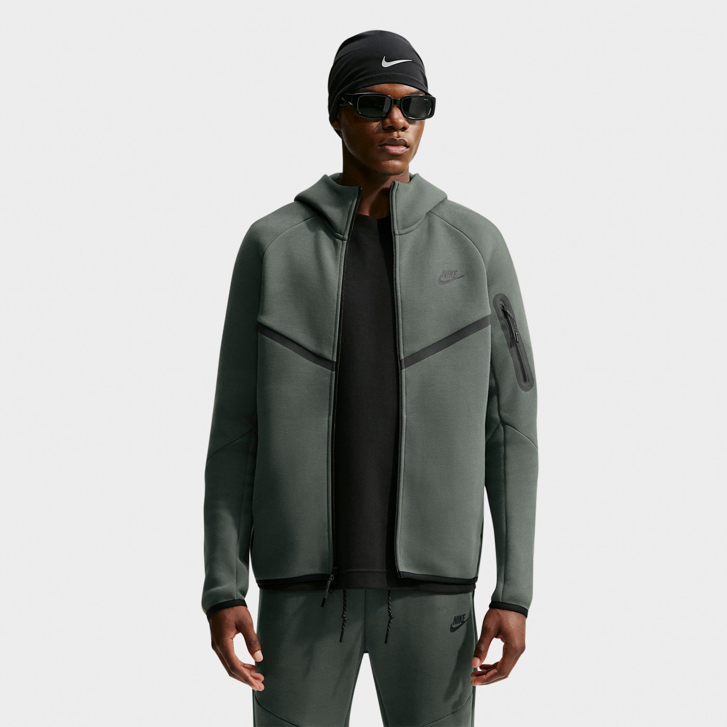 Nike Men's Tech Fleece Windrunner Full-Zip Hoodie in Camo Green/Black Size: Small