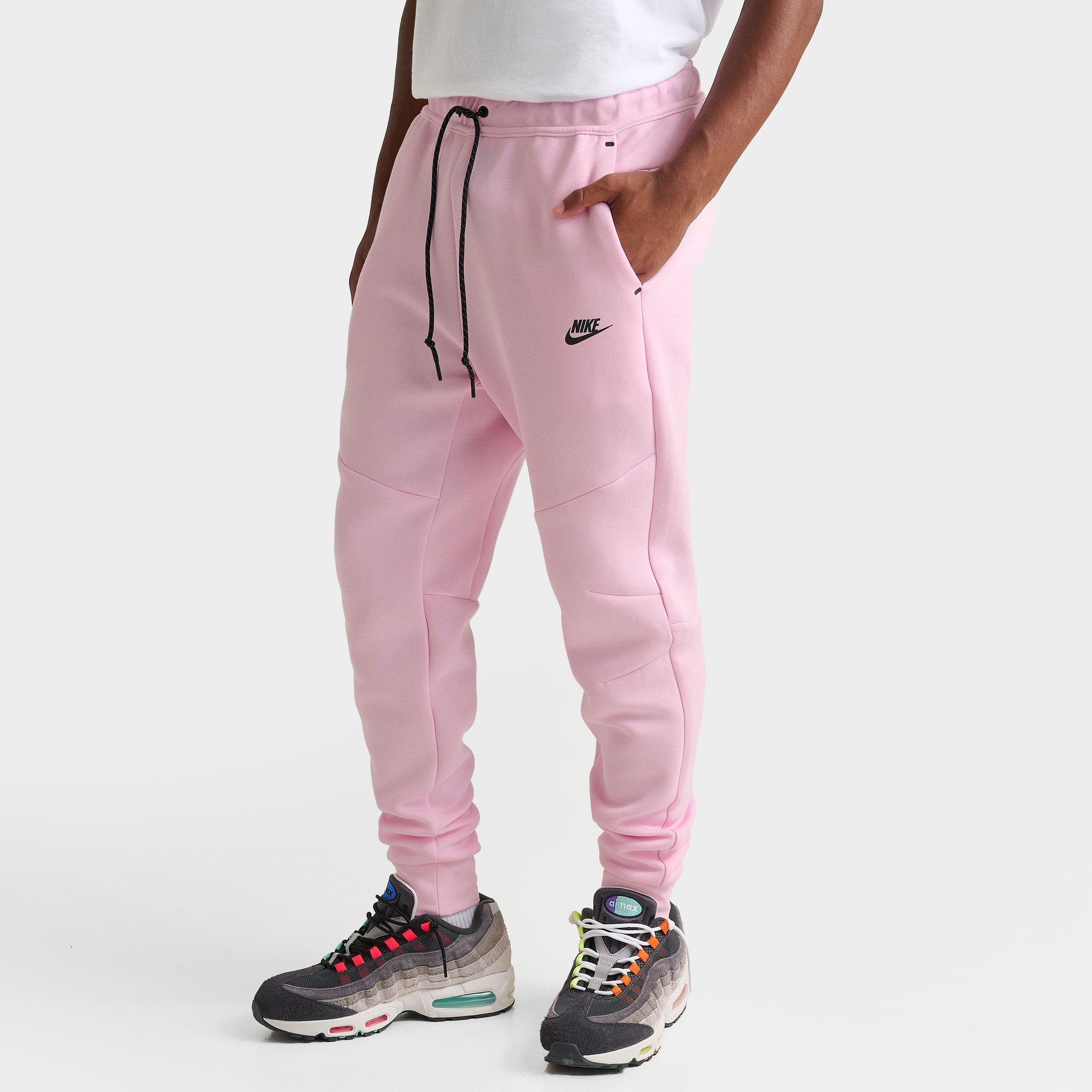 Nike Men's Tech Fleece Jogger Pants in Pink Foam/Black Size: XL