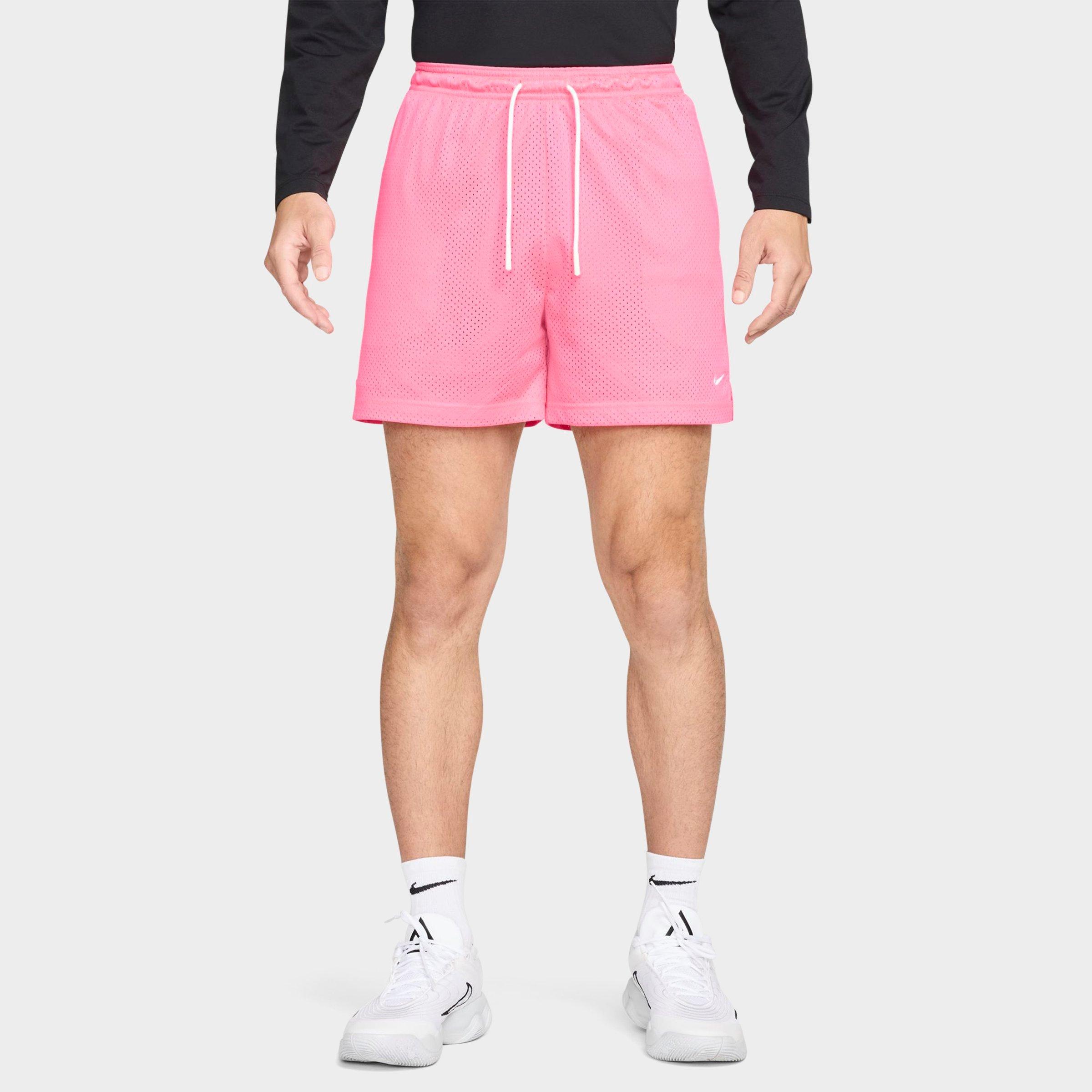 Nike Men's Dri-FIT 5" Mesh Basketball Shorts in Hyper Pink/White Size: Small