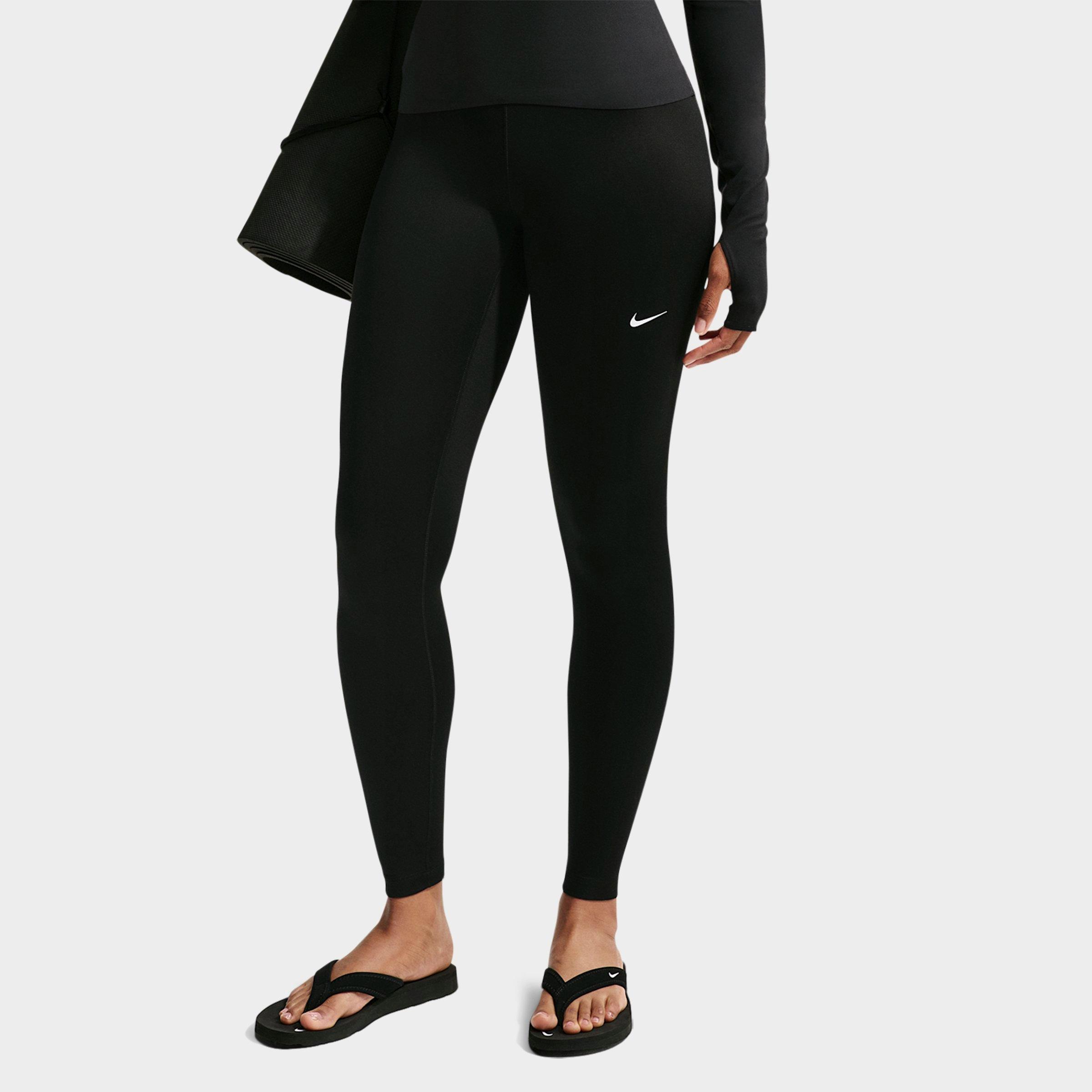 Nike Women's One Therma-FIT High-Waisted Full-Length Leggings in Black/White Size: Large