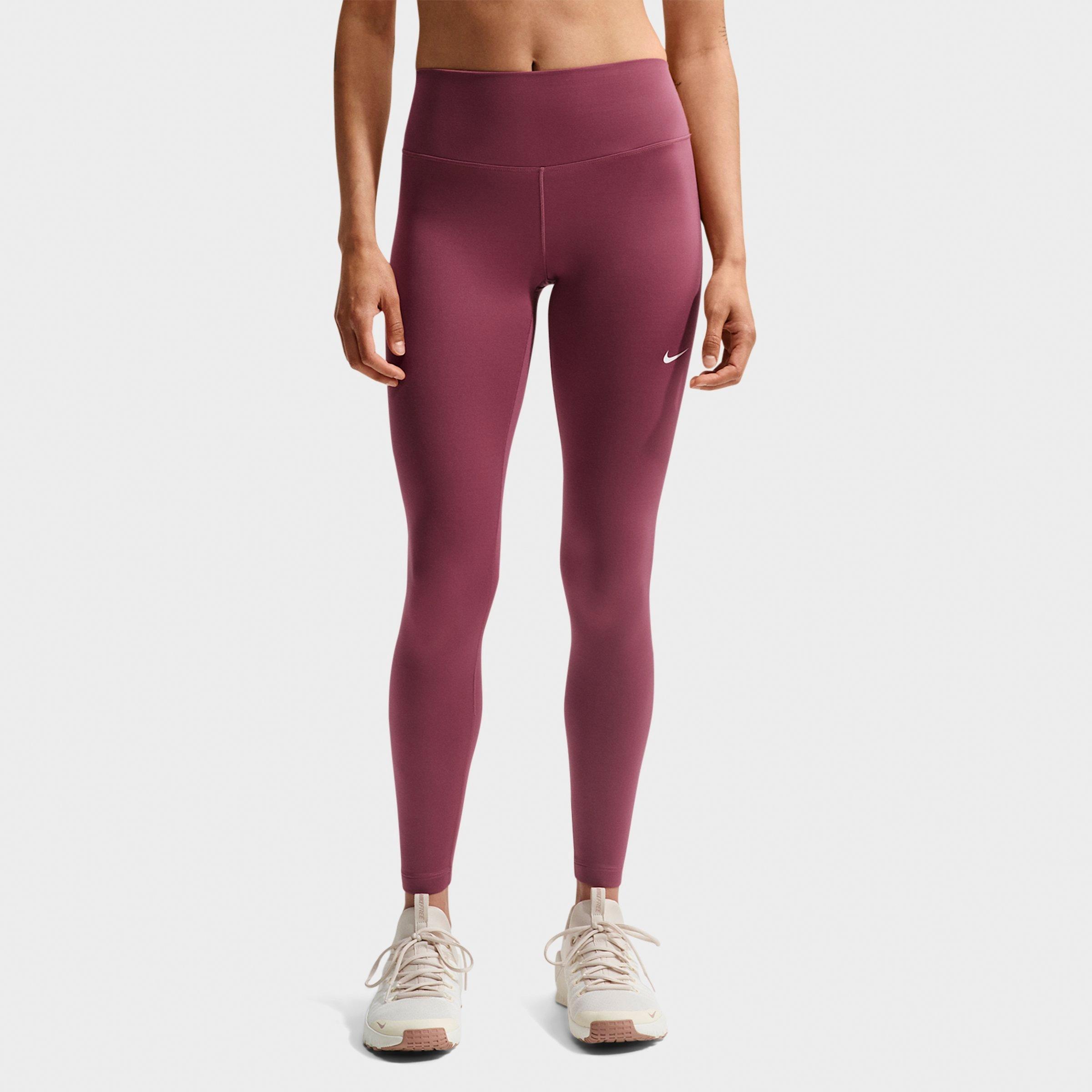 Nike Women's One Therma-FIT High-Waisted Full-Length Leggings in Pink Smoke/White Size: Small