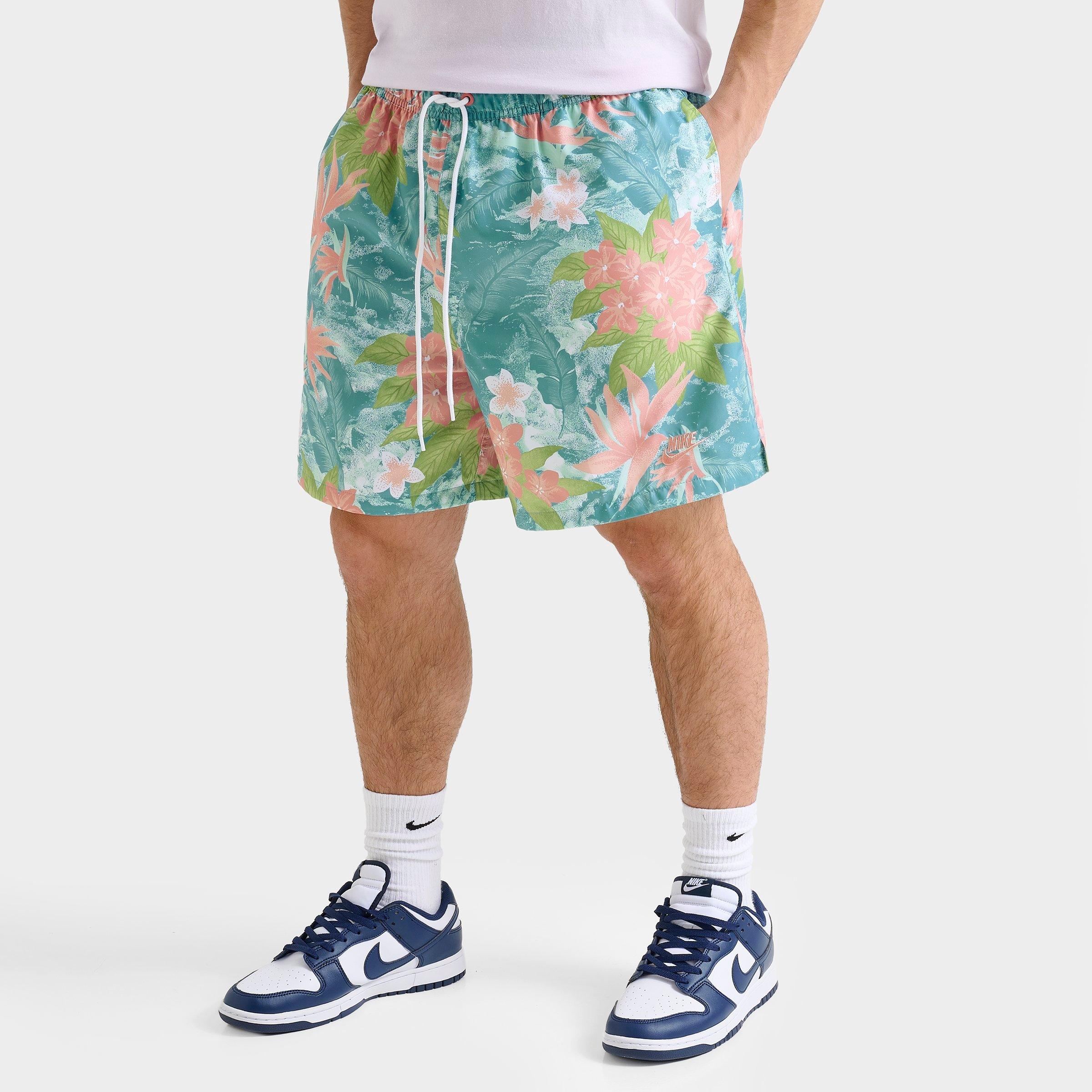Nike Men's Club Flow Print Twill Woven Shorts in Mint Foam/Denim Turquoise/Mint Foam Size: XS