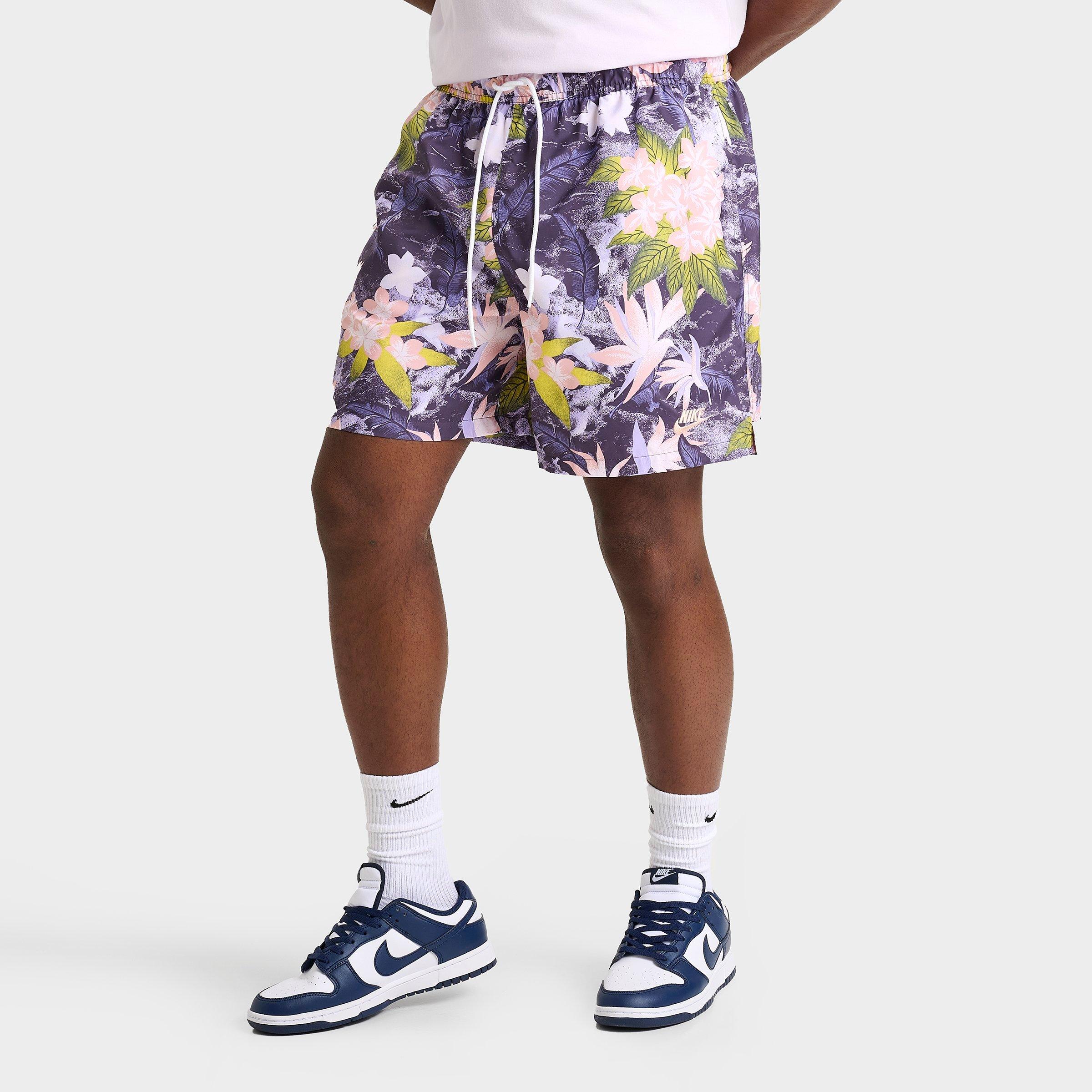 Nike Men's Club Flow Print Twill Woven Shorts in Hydrangeas/Dark Raisin/Barely Grape Size: XS