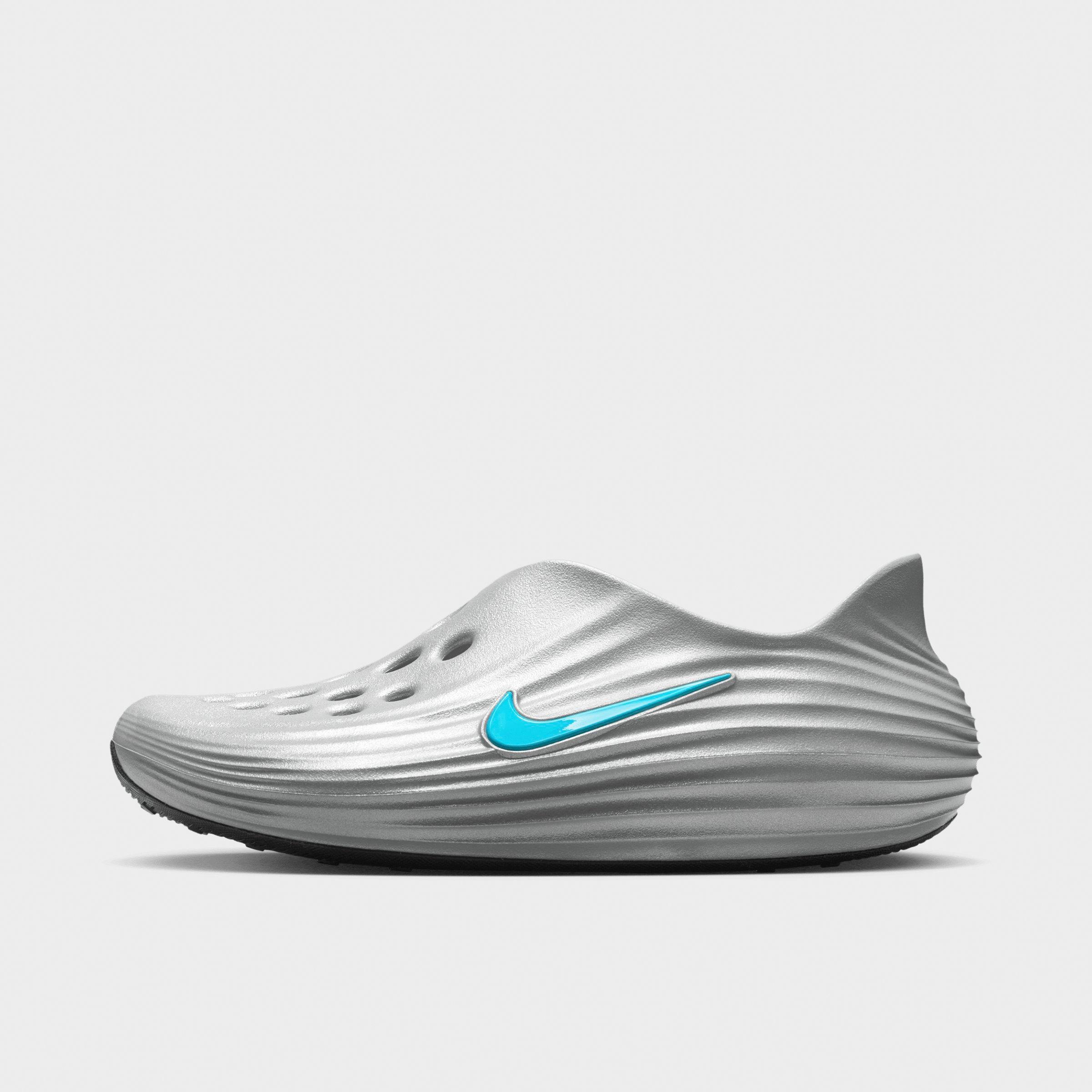 Nike Men's ReactX Rejuven8 Recovery Casual Shoes in Metallic Silver/Gamma Blue/Black Size: 13.0