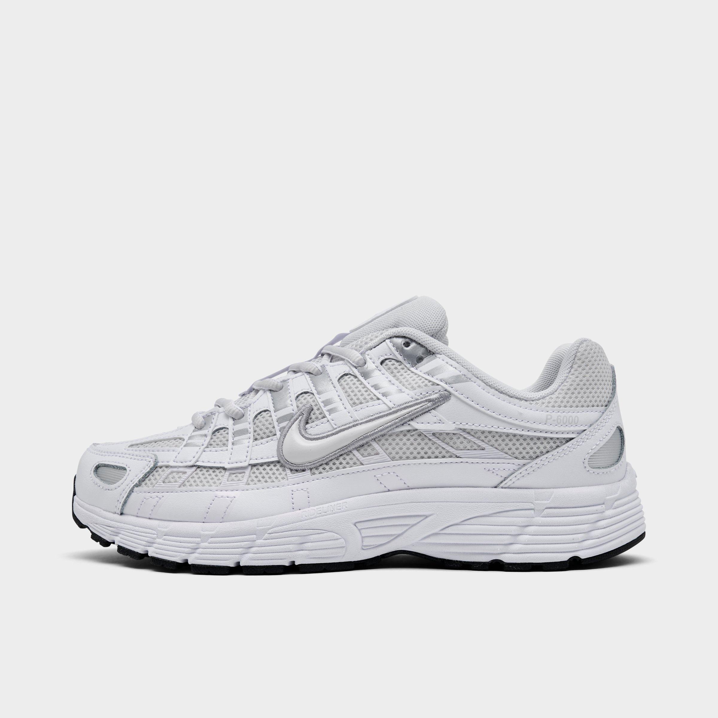 Nike Big Kids P-6000 Casual Shoes in Platinum Tint/White/Metallic Silver Size: 1.0