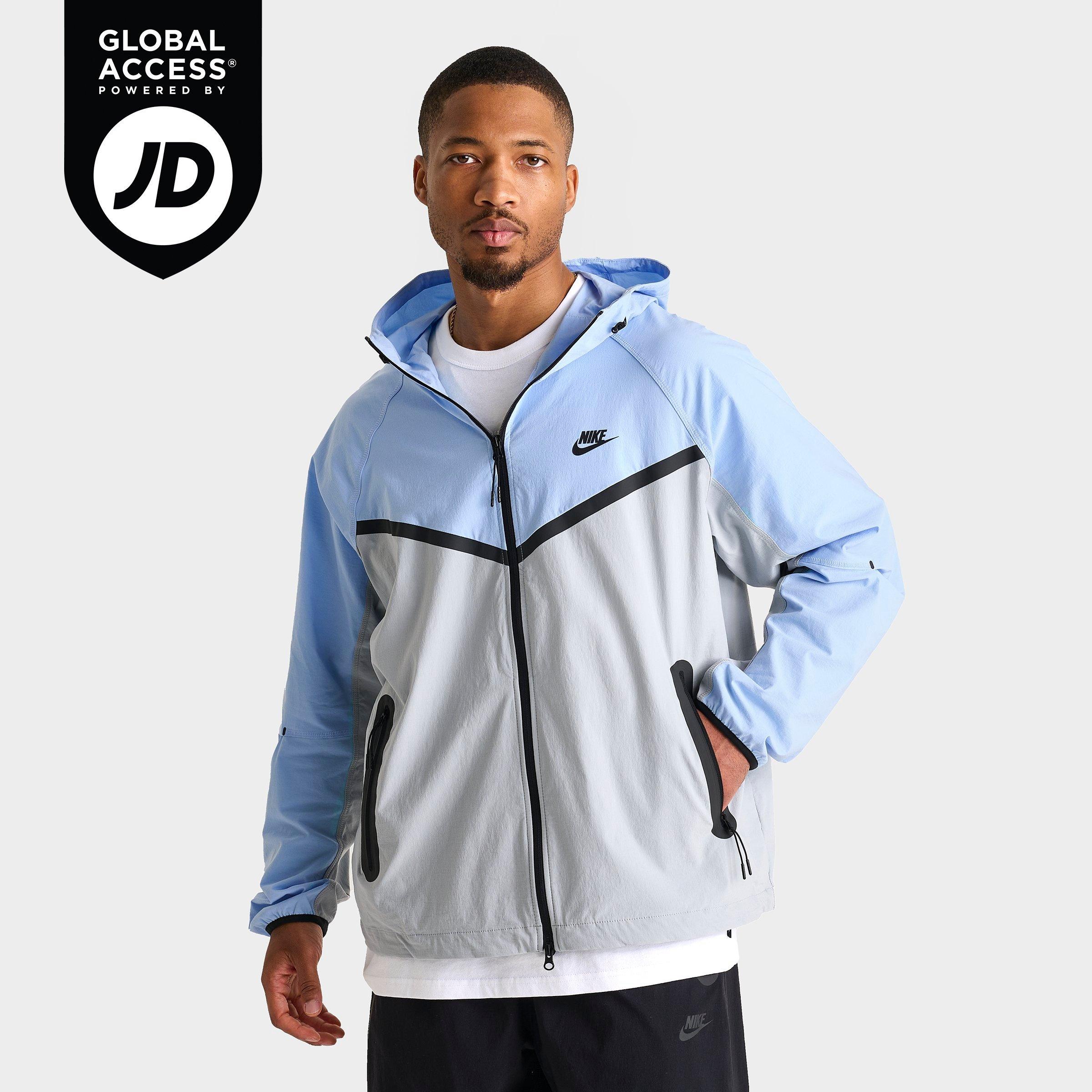 Nike Men's Tech Windrunner Woven Full-Zip Jacket in Wolf Grey/Psychic Blue Size: XS