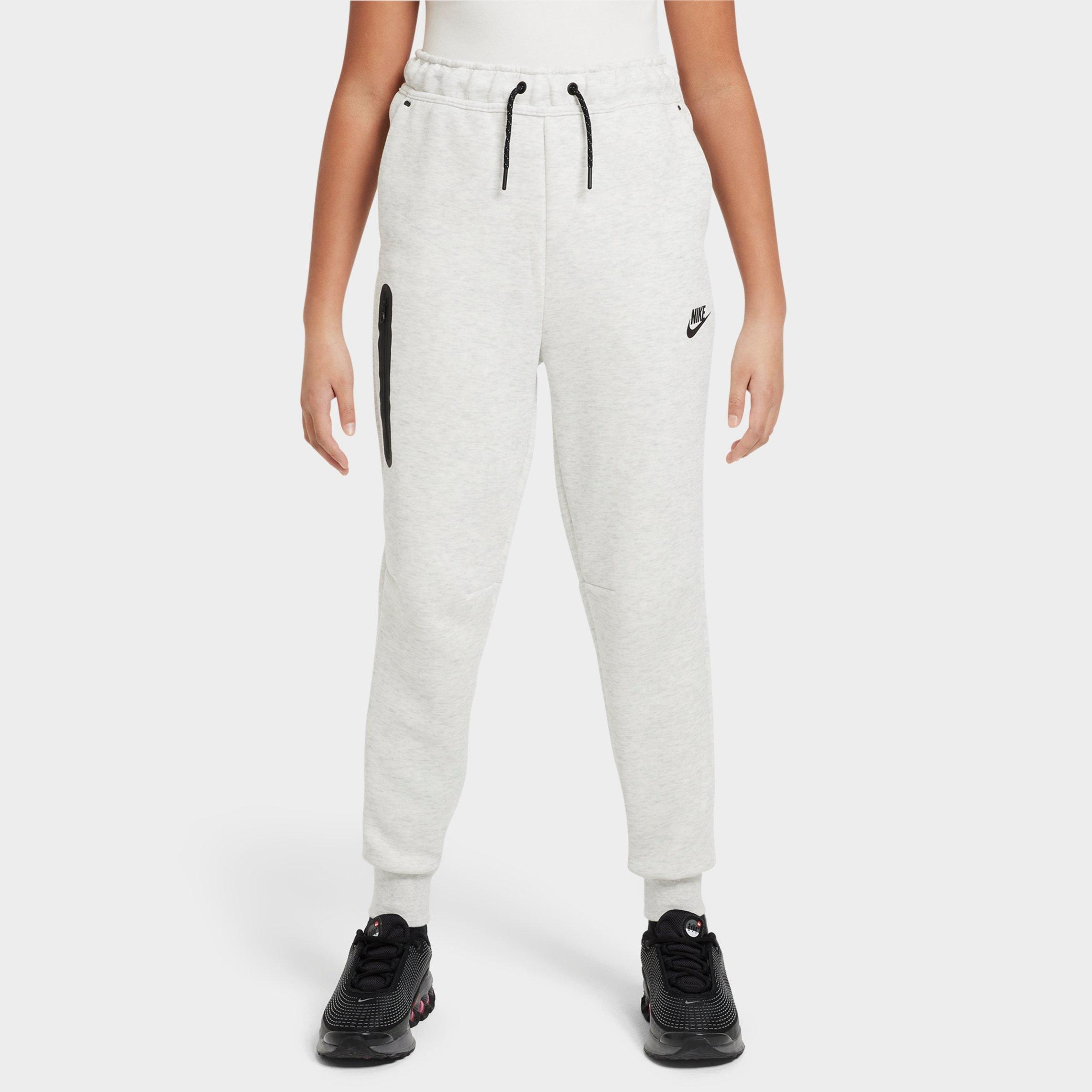 Nike Girls Sportswear Tech Fleece Jogger Pants in Light Grey/Heather/Black Size: XS