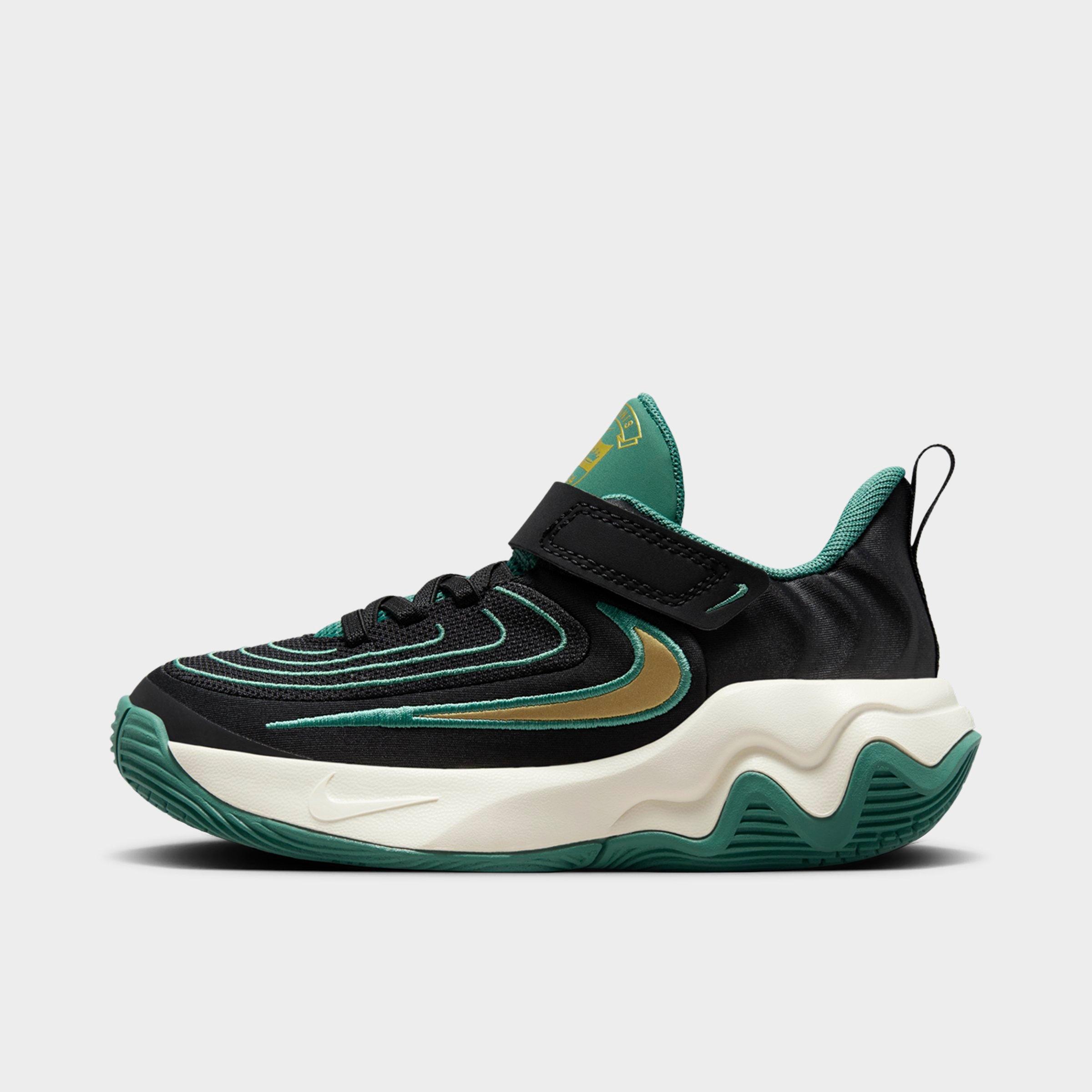 Nike Little Kids Giannis Immortality 4 Stretch Lace Basketball Shoes in Black/Bicoastal/Pale Ivory Size: 8