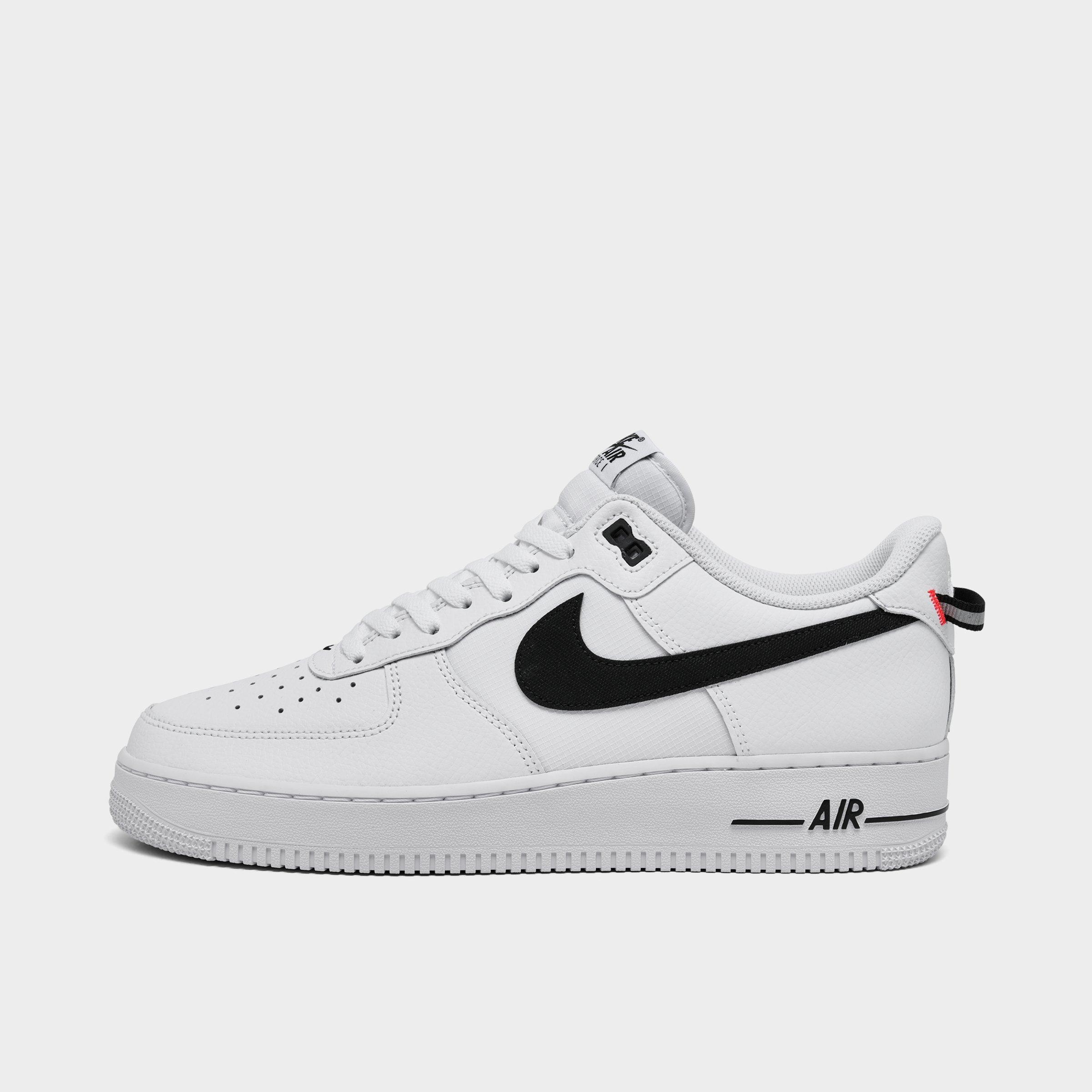 Nike Men's Air Force 1 '07 LV8 Casual Shoes in White/Black/Bright Crimson Size: 8.5