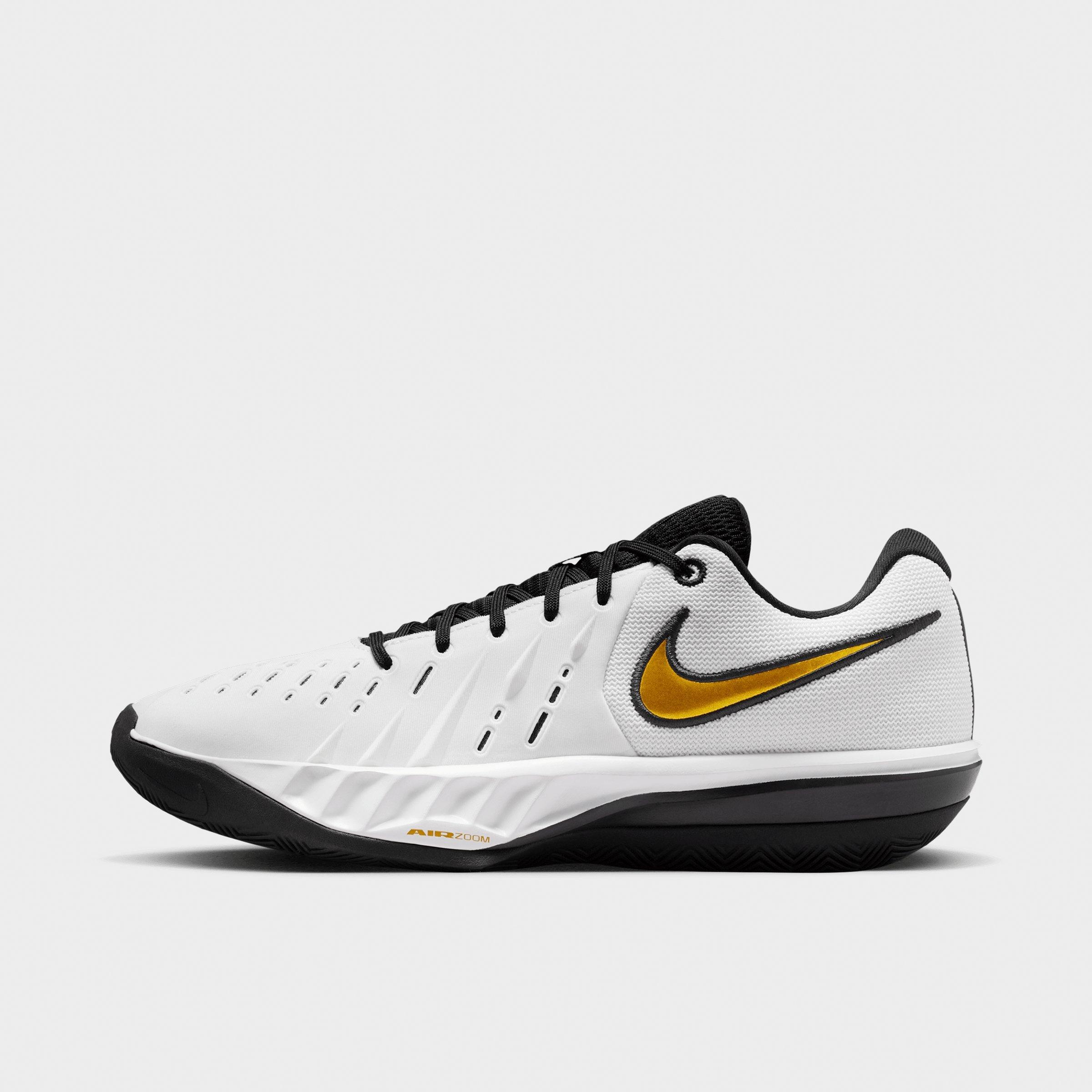Nike Men's G. T. Cut Academy 2 Basketball Shoes in White/Black/Metallic Gold Size: 14.0