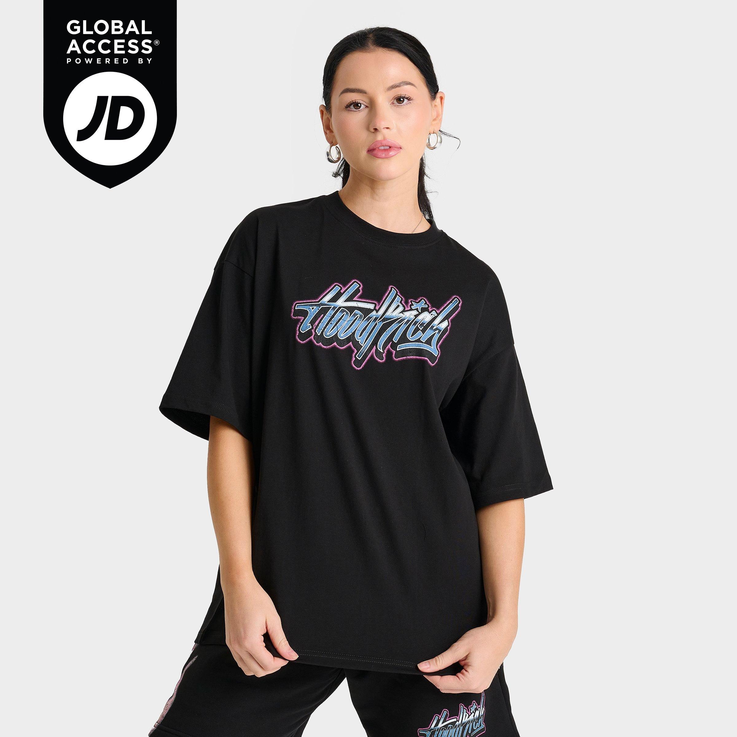Hoodrich Women's Heart Dice Oversized T-Shirt in Black Size: XS