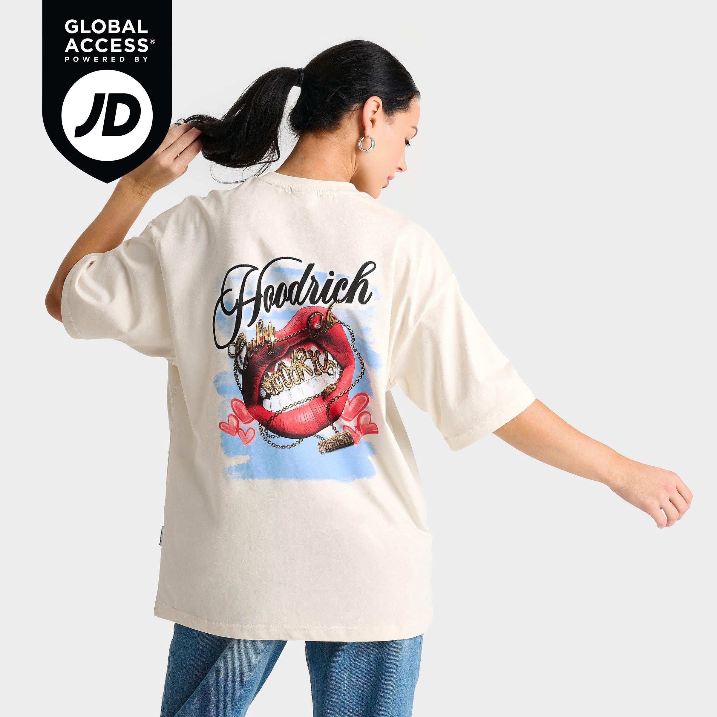Hoodrich Women's Grillz Oversized T-Shirt in Blanc de Blanc Size: XS