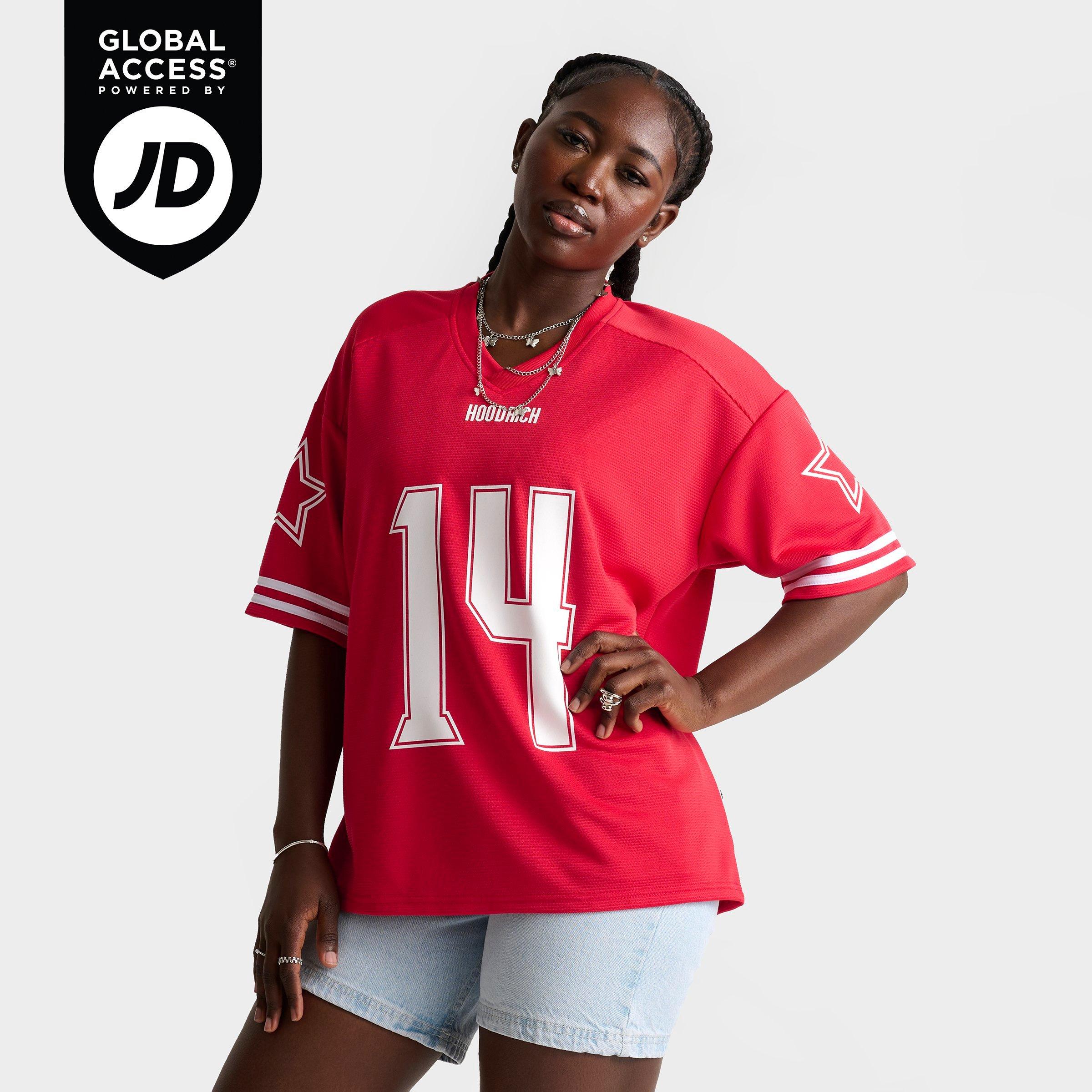 Hoodrich Women's Nova Oversized Jersey T-Shirt in Red Size: XS