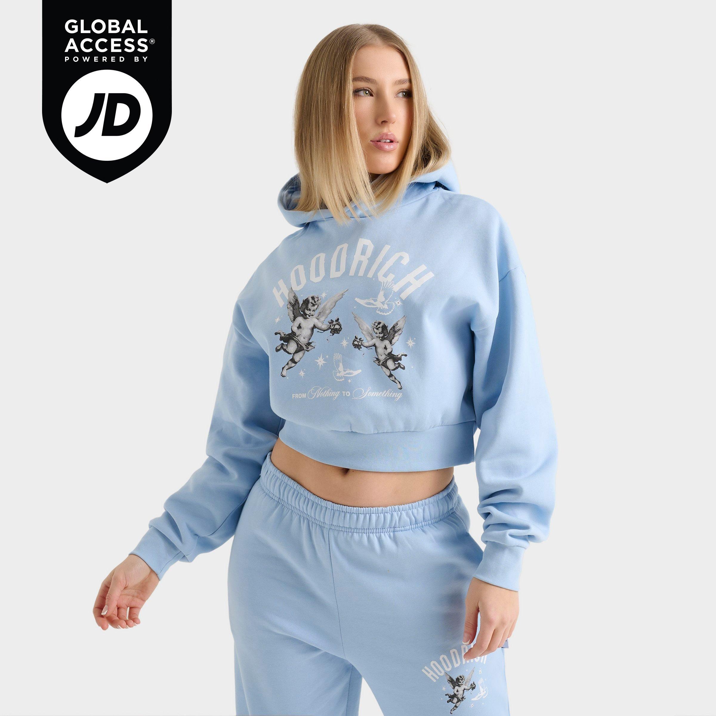 Hoodrich Women's Grace Boxy Hoodie in Clear Sky Size: XS