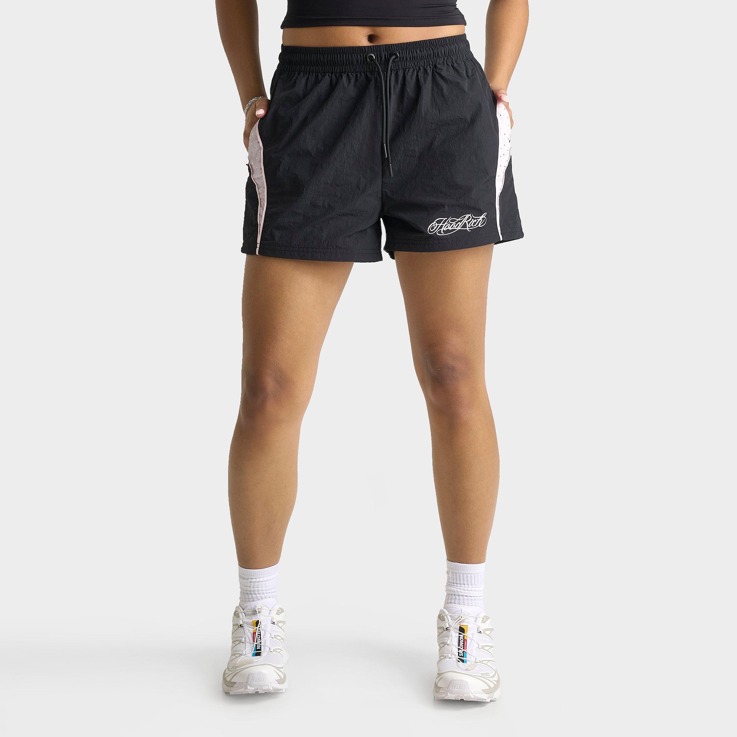 Hoodrich Women's Korbut Rhinestone Woven Shorts in Black/Festival Bloom Size: XL