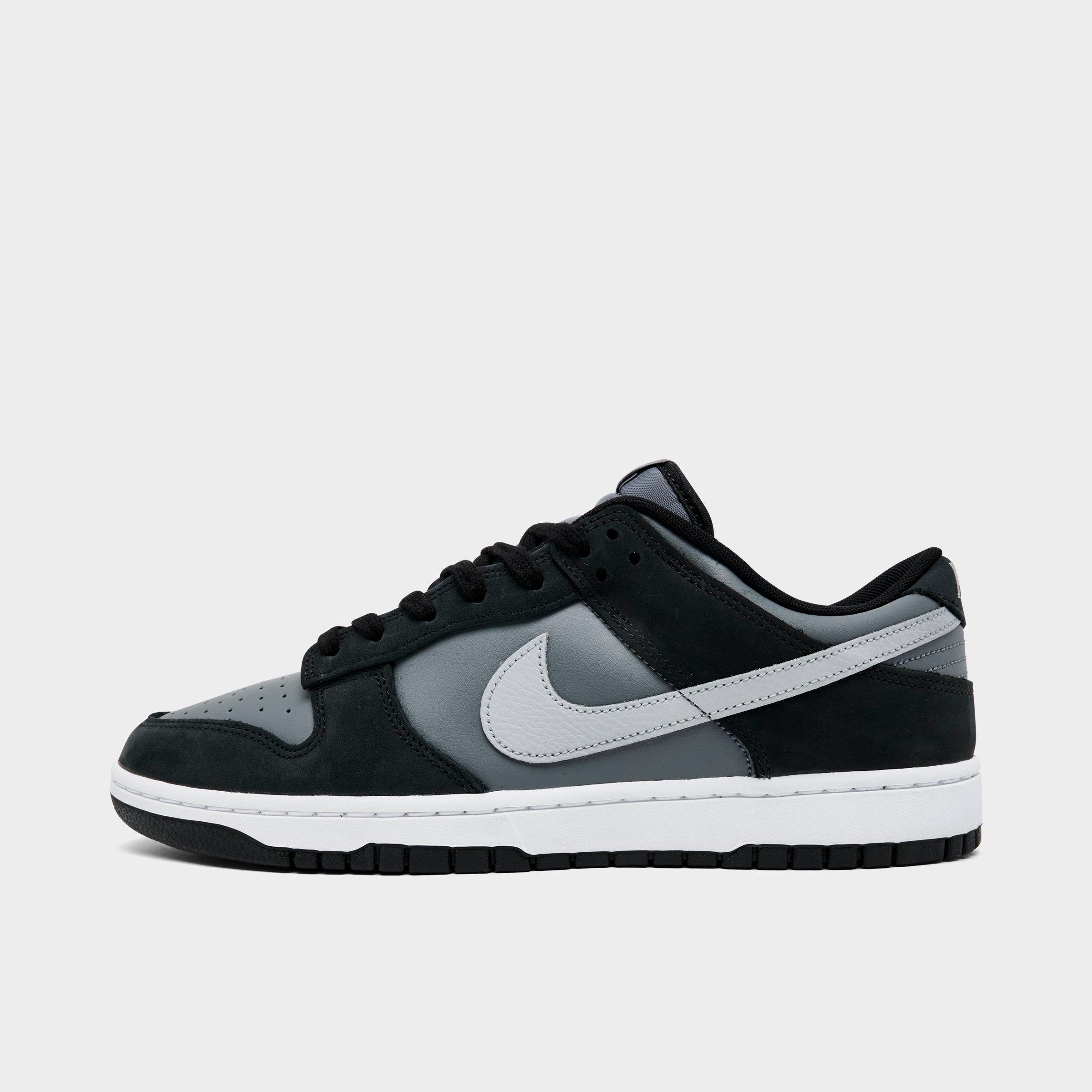 Nike Men's Dunk Low Retro Casual Shoes in Black/Light Smoke Grey/Smoke Grey Size: 9.5