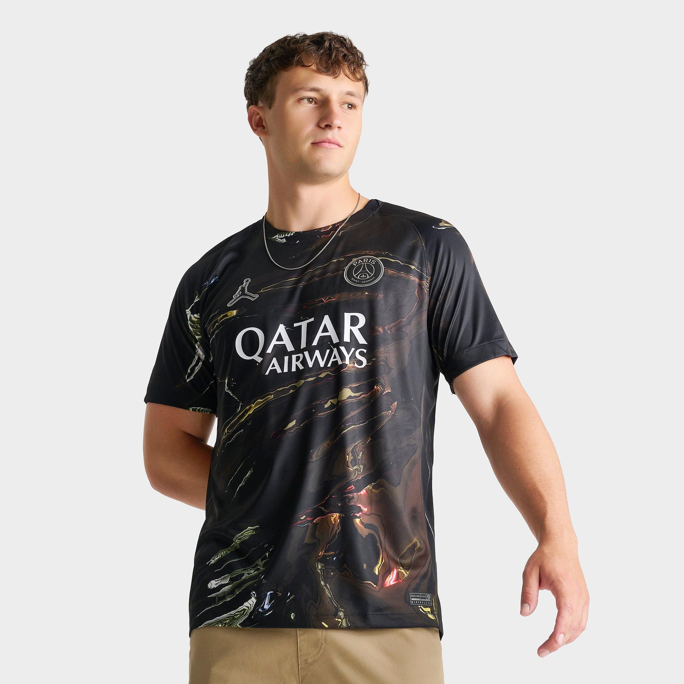 Jordan Men's Paris Saint-Germain 2026 Stadium Night Edition Dri-FIT Replica Soccer Jersey in Black/White/Black Size: Large
