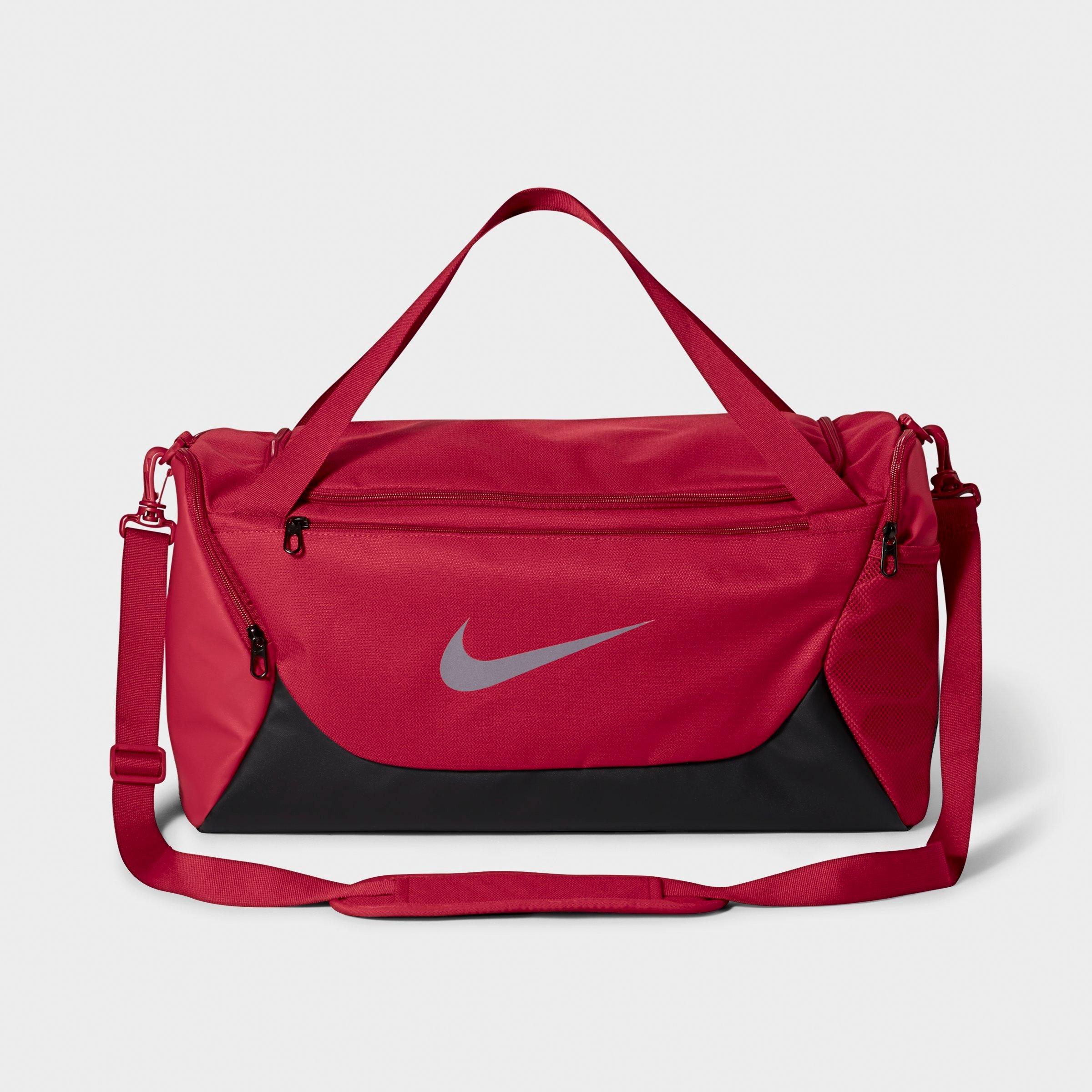 Nike Brasilia Training Duffel Bag (Small, 40L) in Tough Red/Black/Reflect Silver