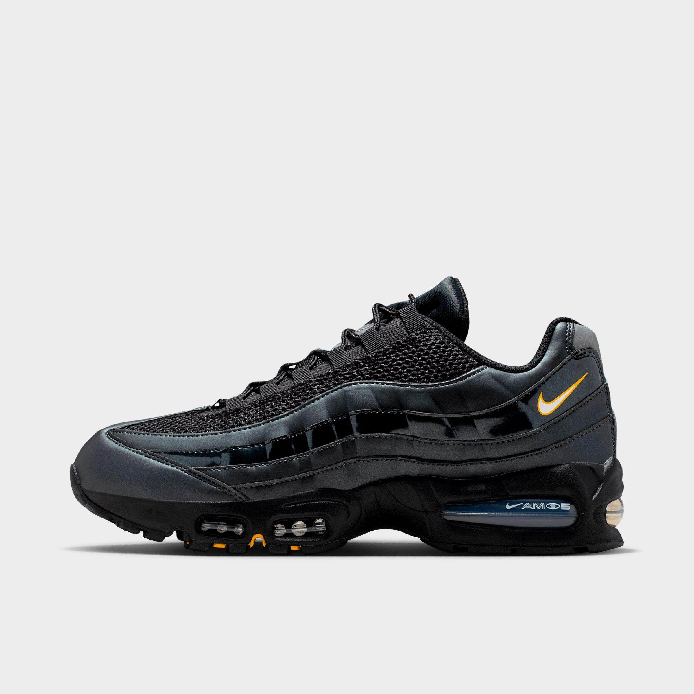 Nike Men's Air Max 95 Big Bubble Total 90 Casual Shoes in Black/University Gold/Metallic Silver Size: 10.0