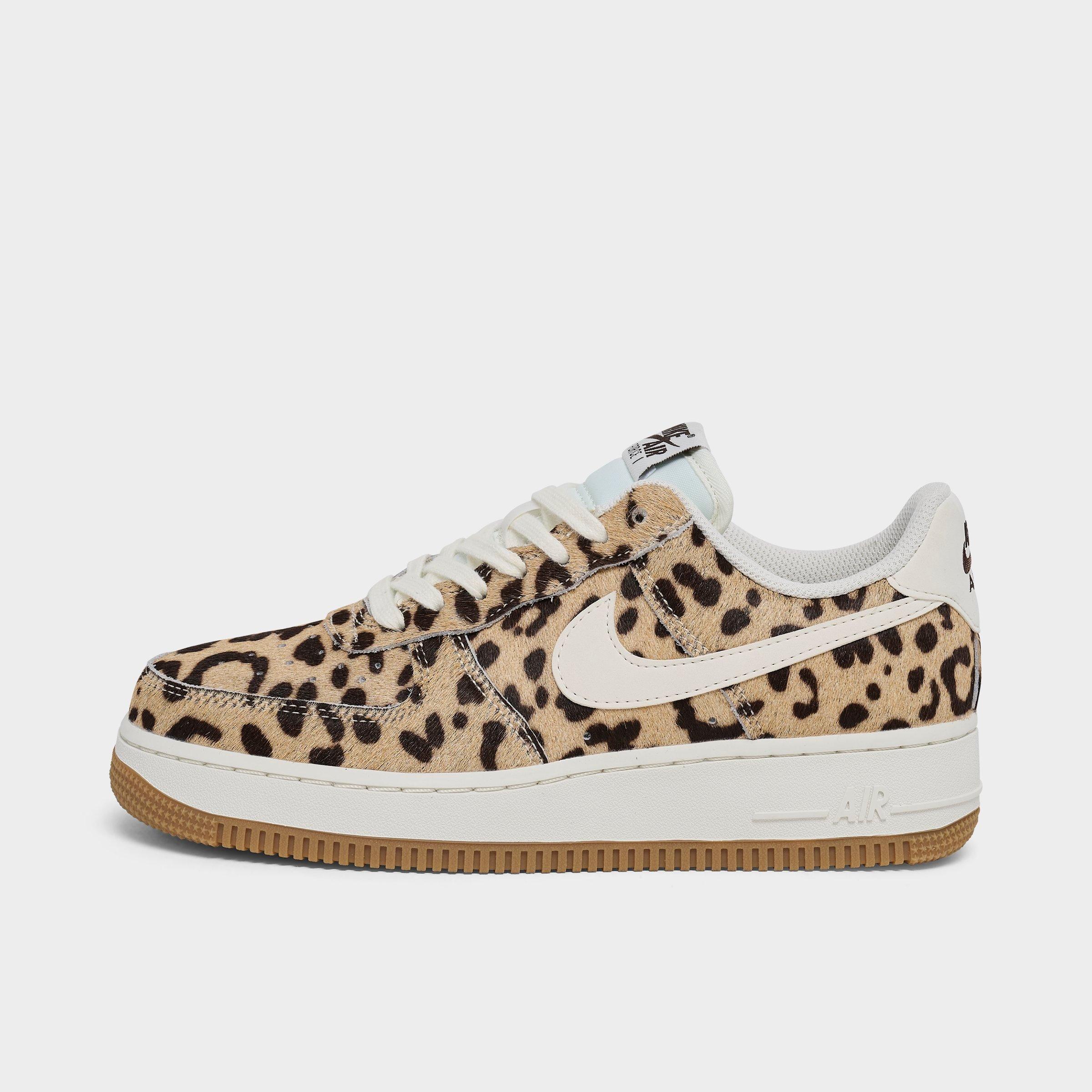 Nike Women's Air Force 1 '07 Cheetah Print Casual Shoes in Baroque Brown/Sail/Sesame Size: 5.5