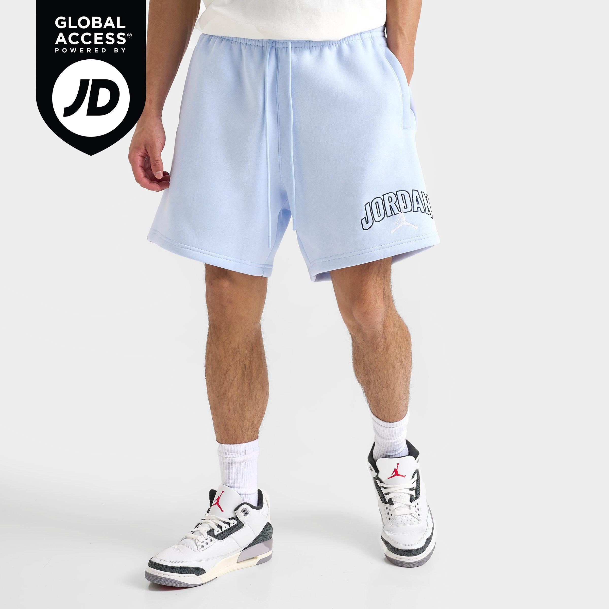 Jordan Men's Brooklyn Fleece Graphic Shorts in Hydrogen Blue/Sail Size: Large