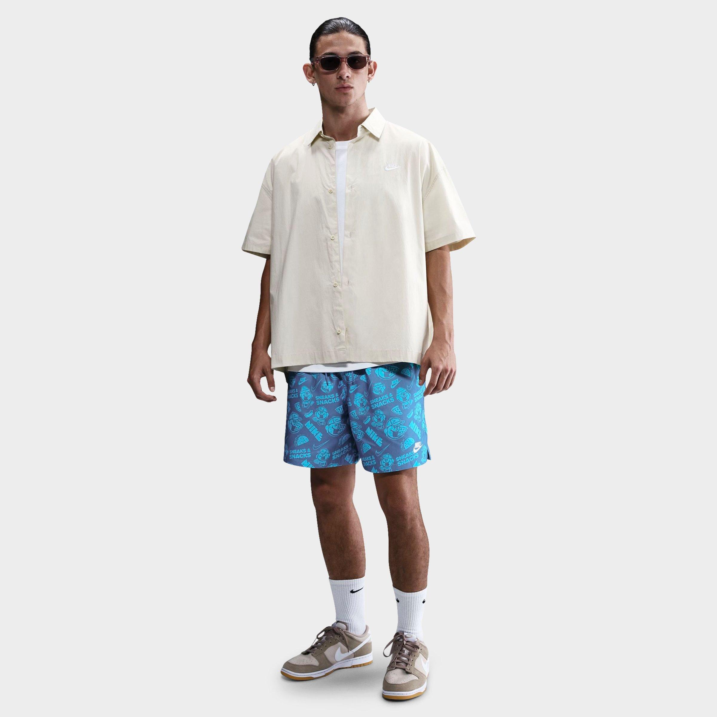 Nike Men's Club Flow Sneaks Allover Print Shorts in Blue Beyond/Baltic Blue/White Size: Small