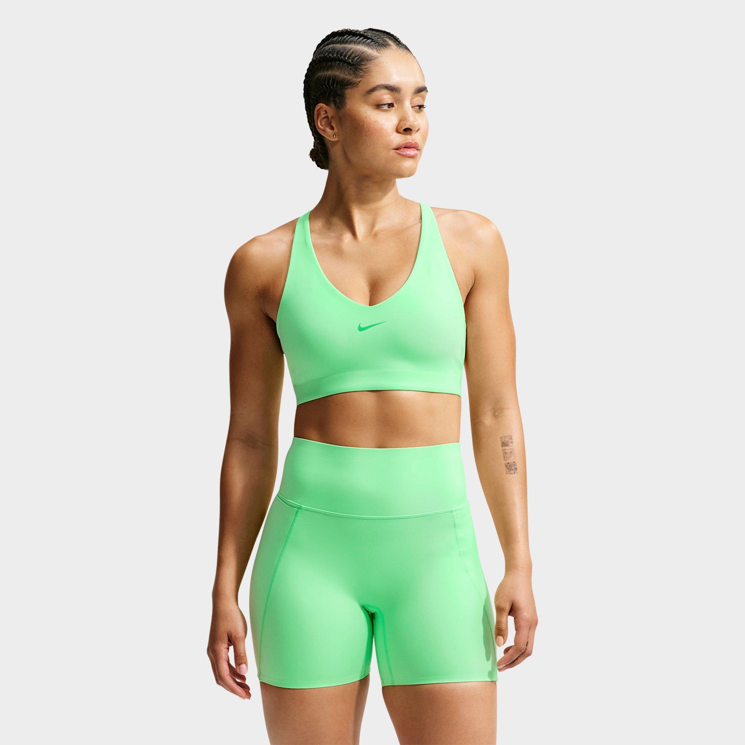 Nike Women's Universa Medium-Support Padded Sports Bra in Illusion Green/Light Green Spark/Green Spark Size: XS