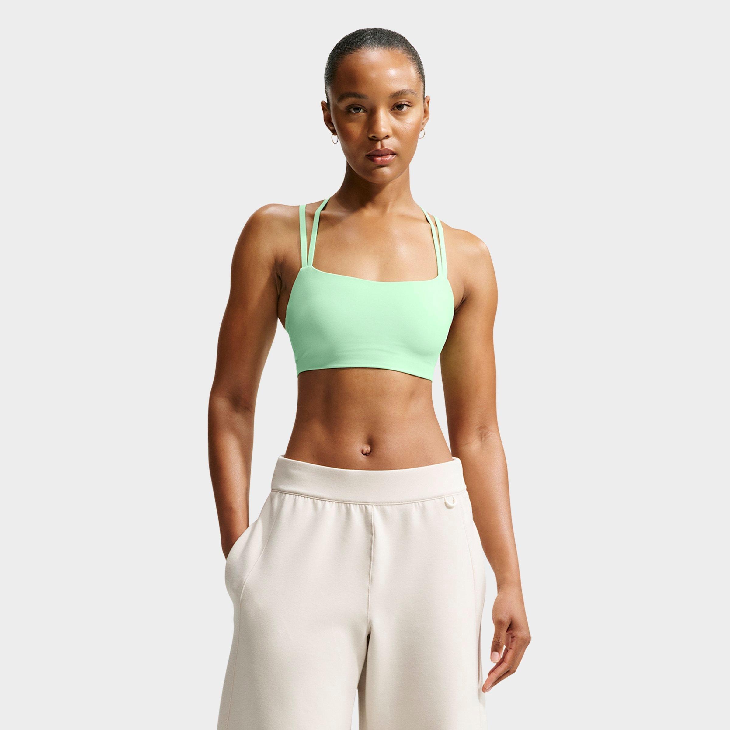 Nike Women's Zenvy Strappy Light Support Padded Sports Bra in Cucumber Calm/Cool Grey Size: Large