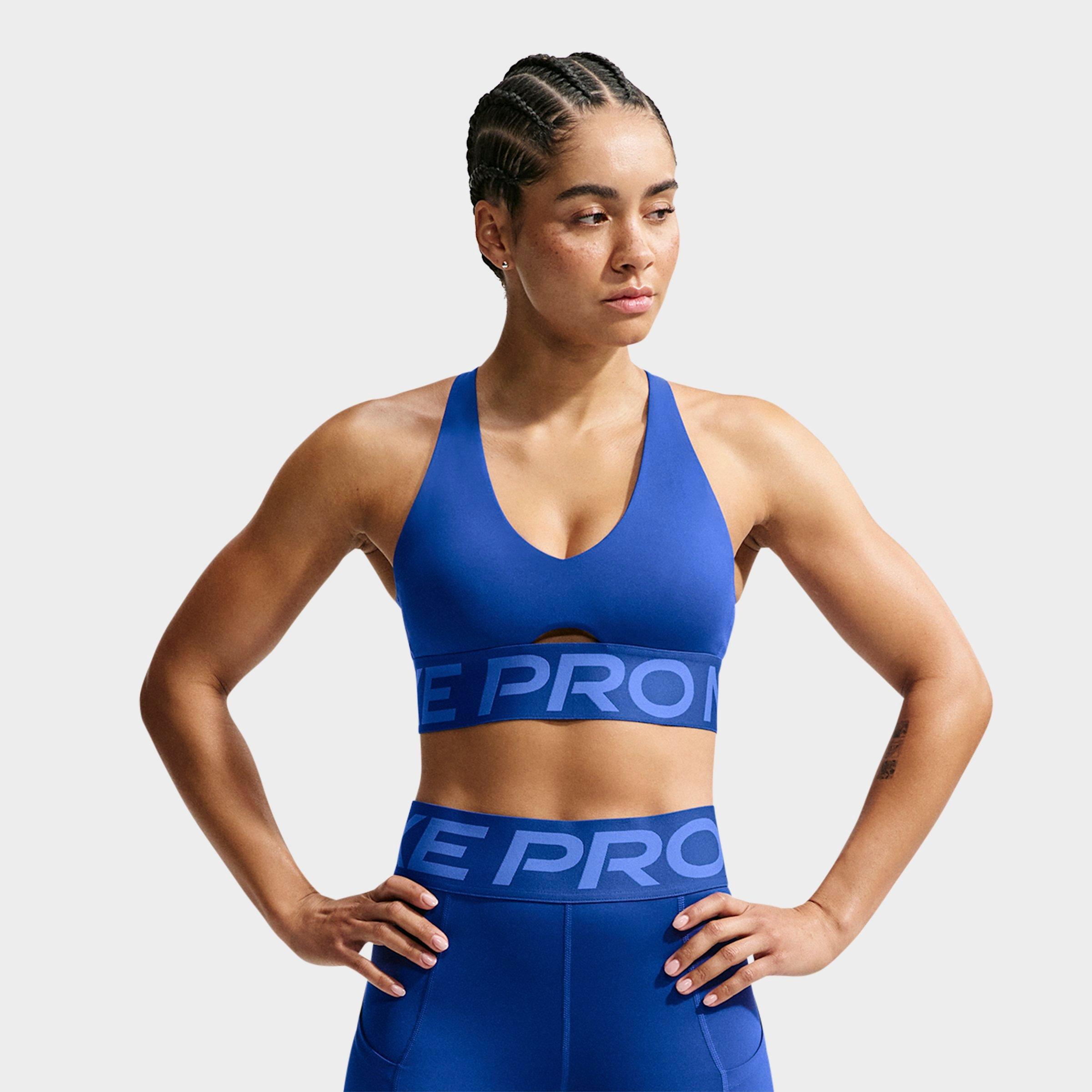 Nike Women's Pro Sculpt Medium-Support Padded Sports Bra in Old Royal/White Size: Large