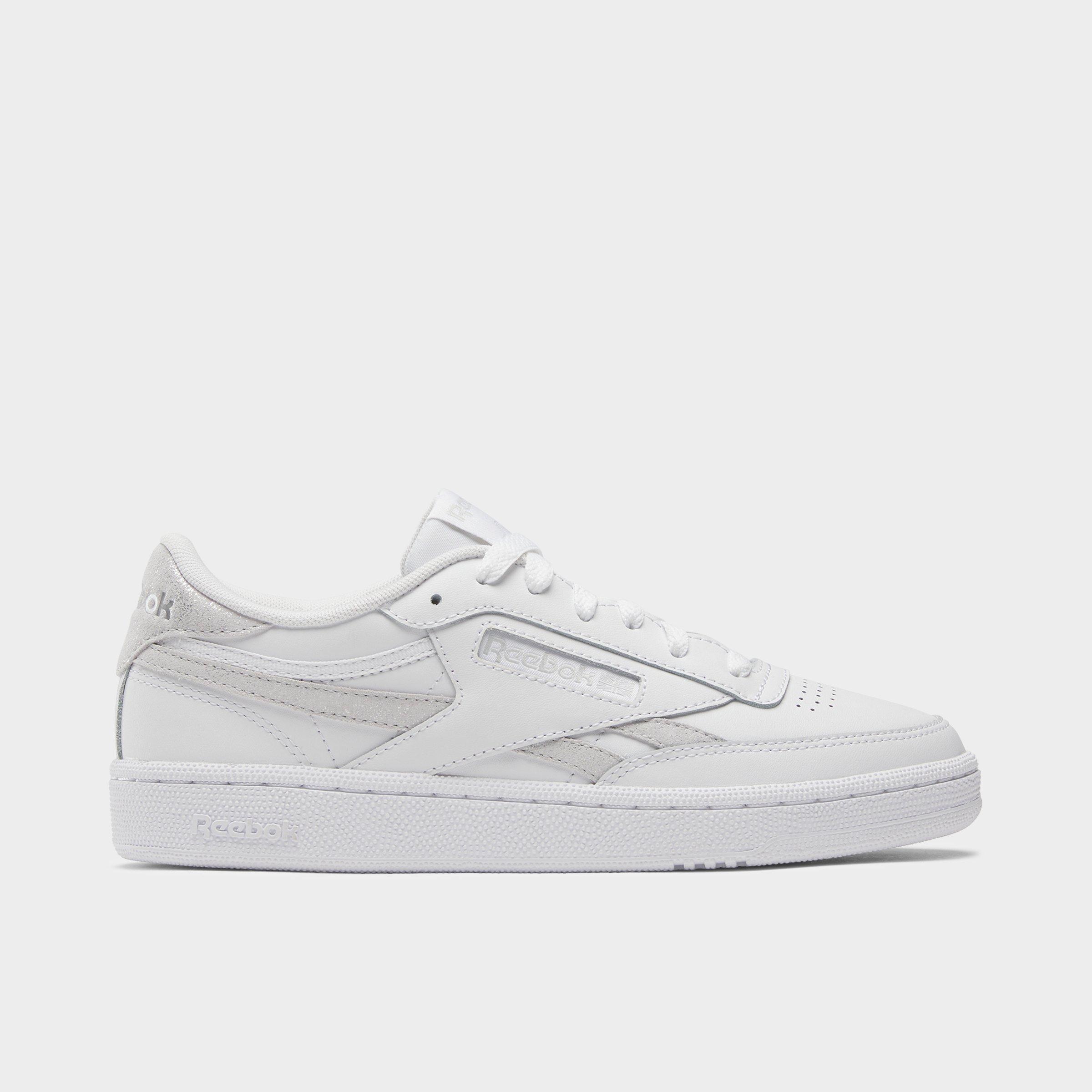 Reebok Women's Club C Revenge Casual Shoes in White/Steely Fog/Silver Metallic Size: 5
