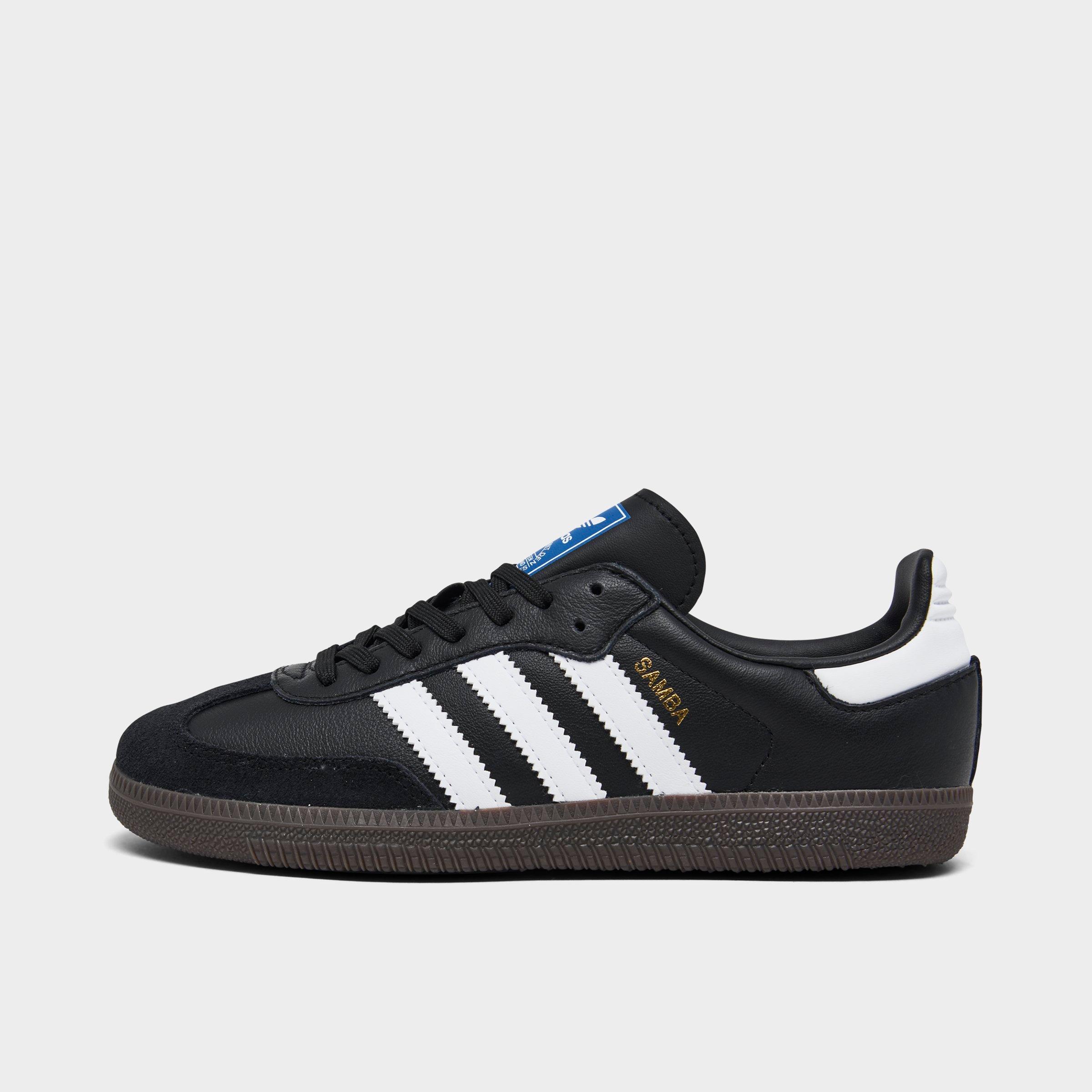 adidas Little Kids Originals Samba OG Casual Shoes in Core Black/Footwear White/Gum 5 Size: 1