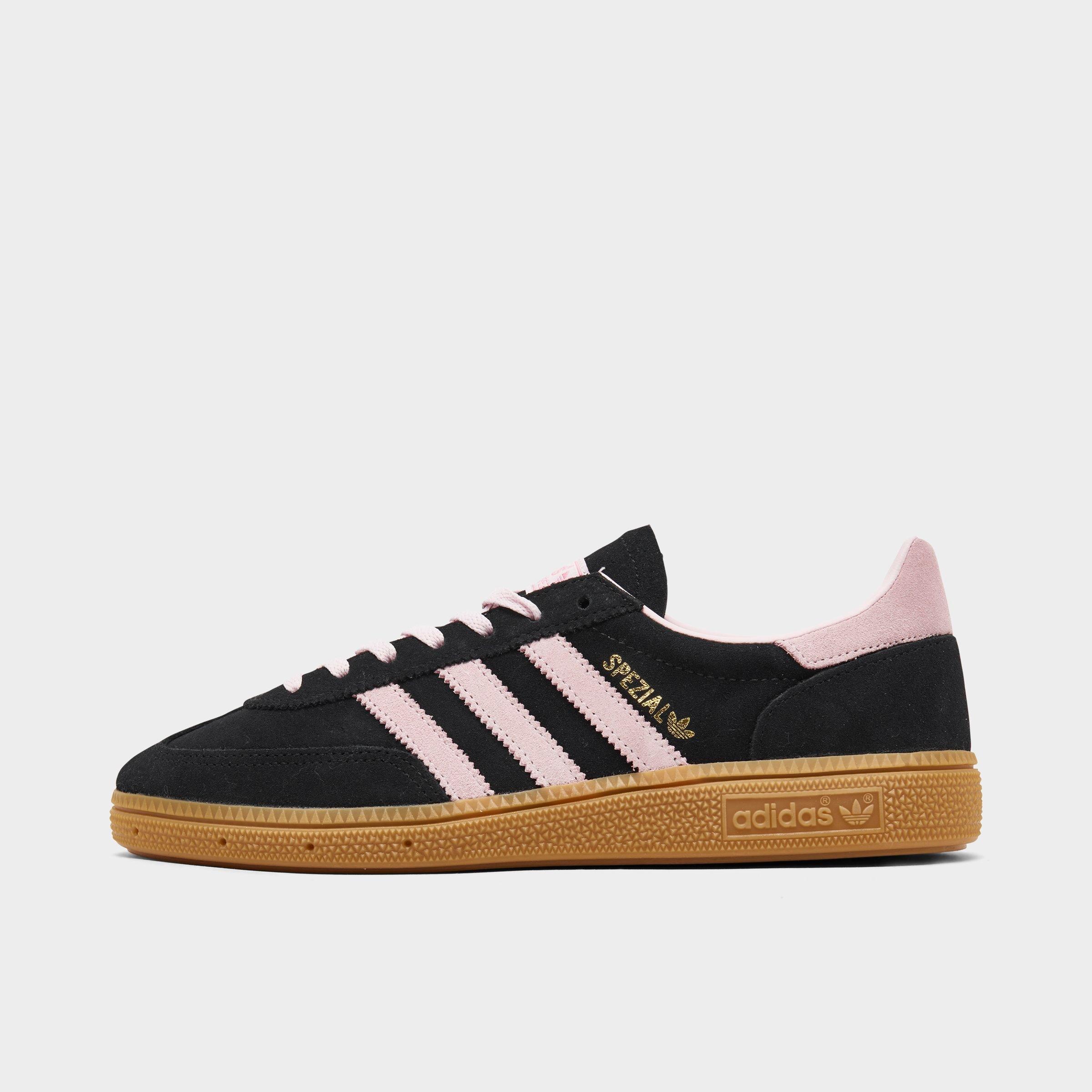 adidas Women's Originals Handball Spezial Casual Shoes in Core Black/Clear Pink/Gum Size: 10
