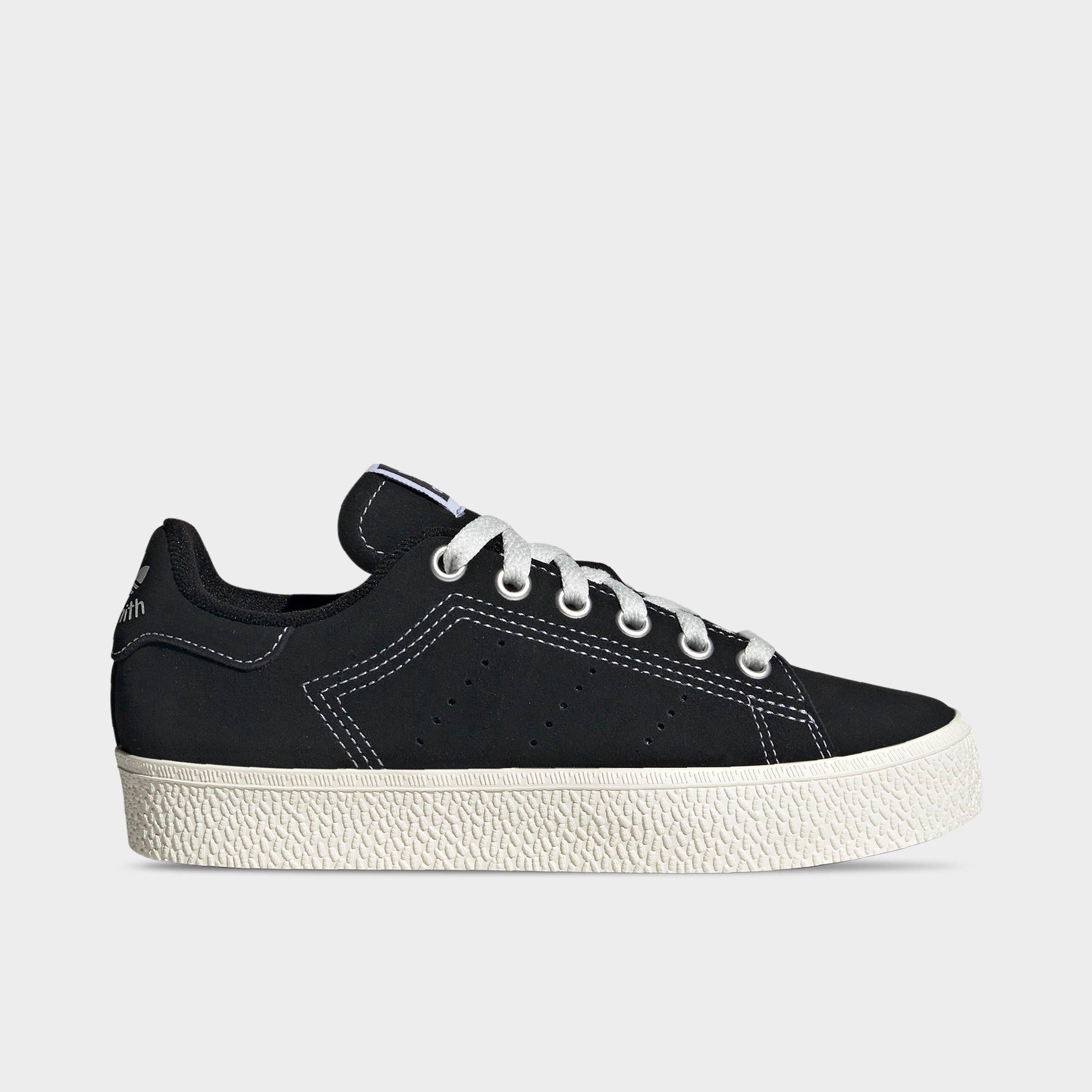 adidas Big Kids Originals Stan Smith CS Casual Shoes in Black/White/Gum Size: 3.5
