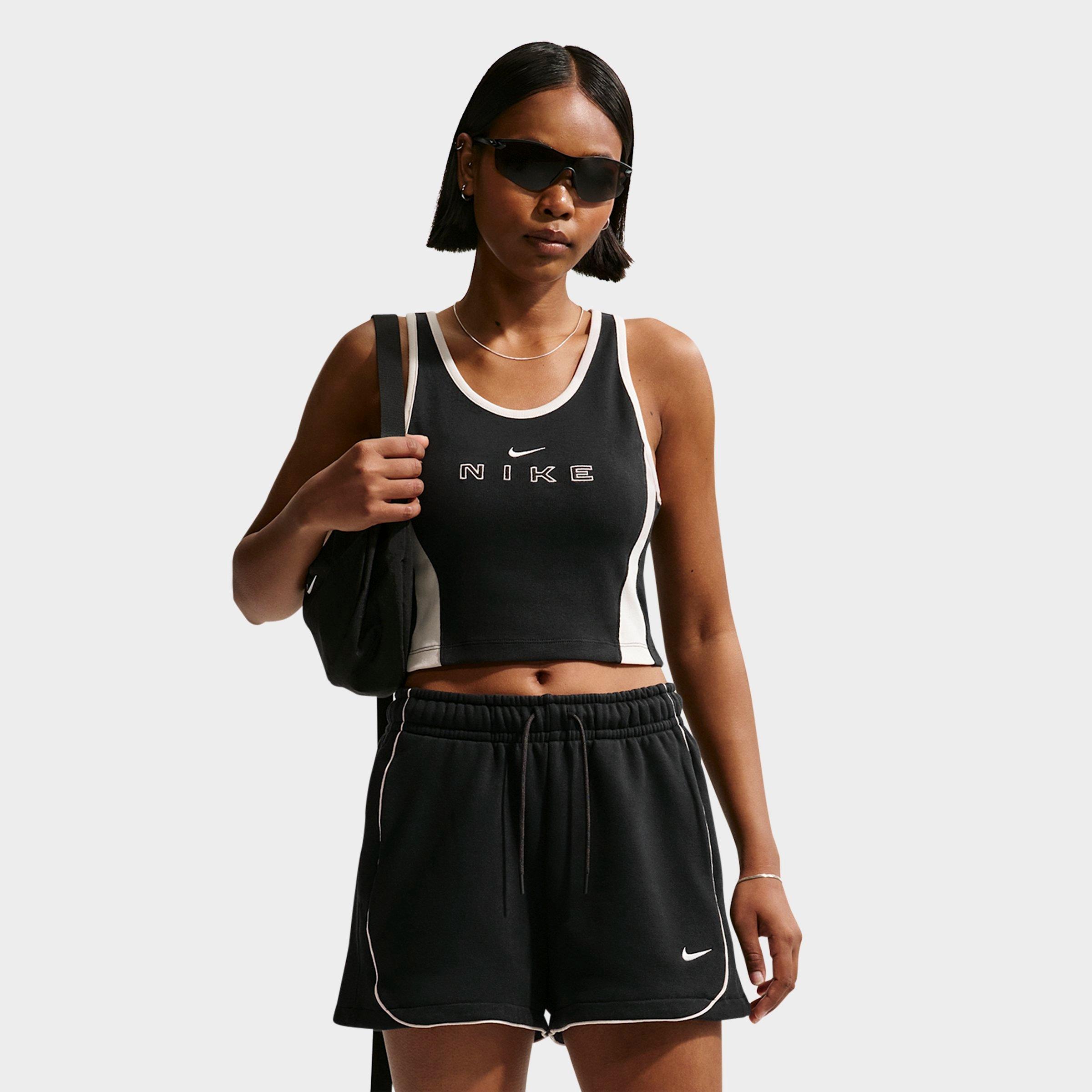 Nike Women's Sportswear Tight Graphic Tank Top in Black/Chalk Size: XS