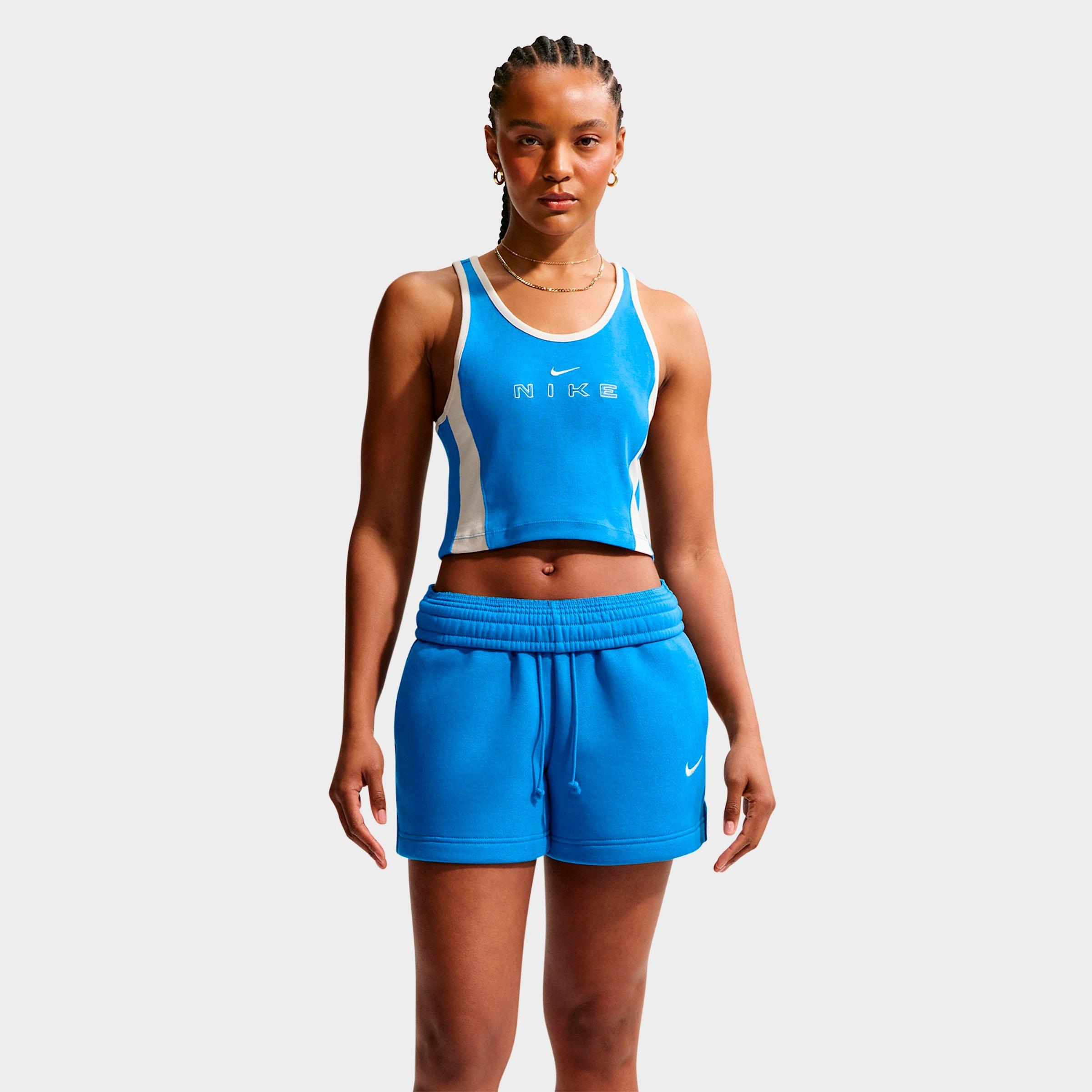 Nike Women's Sportswear Tight Graphic Tank Top in Light Photo Blue/Chalk Size: Small