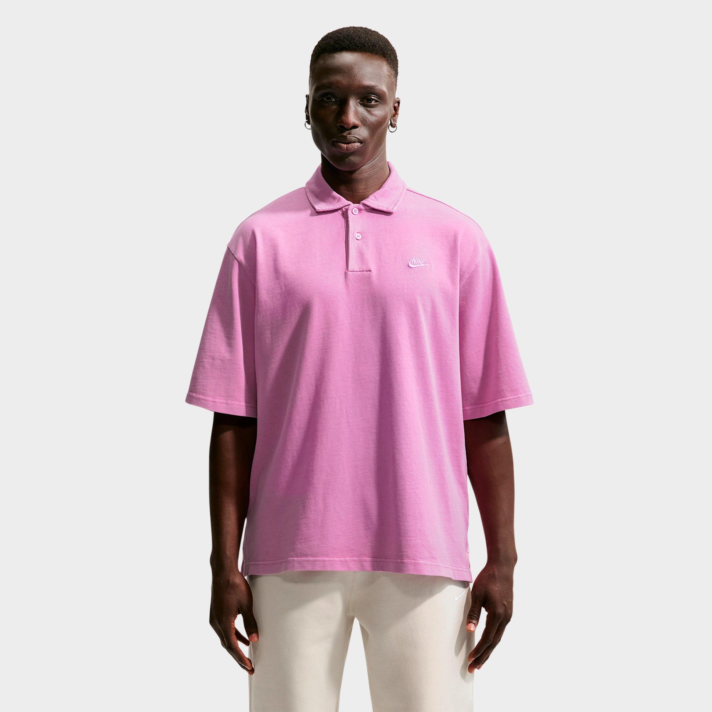 Nike Men's Sportswear Jersey Polo Shirt in Light Magenta Size: XL