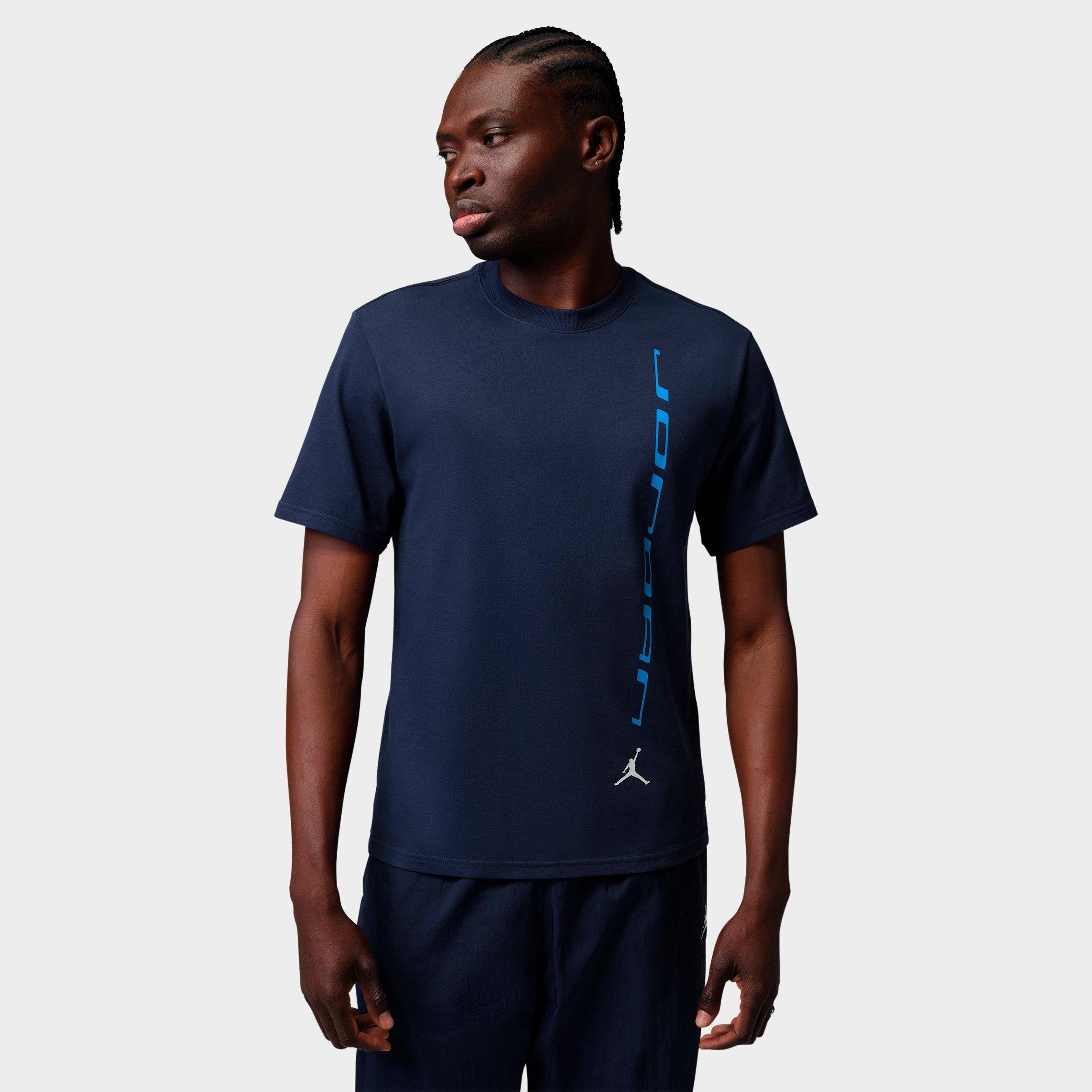Jordan Men's Sport Dri-FIT T-Shirt in Midnight Navy/University Blue/White Size: Large
