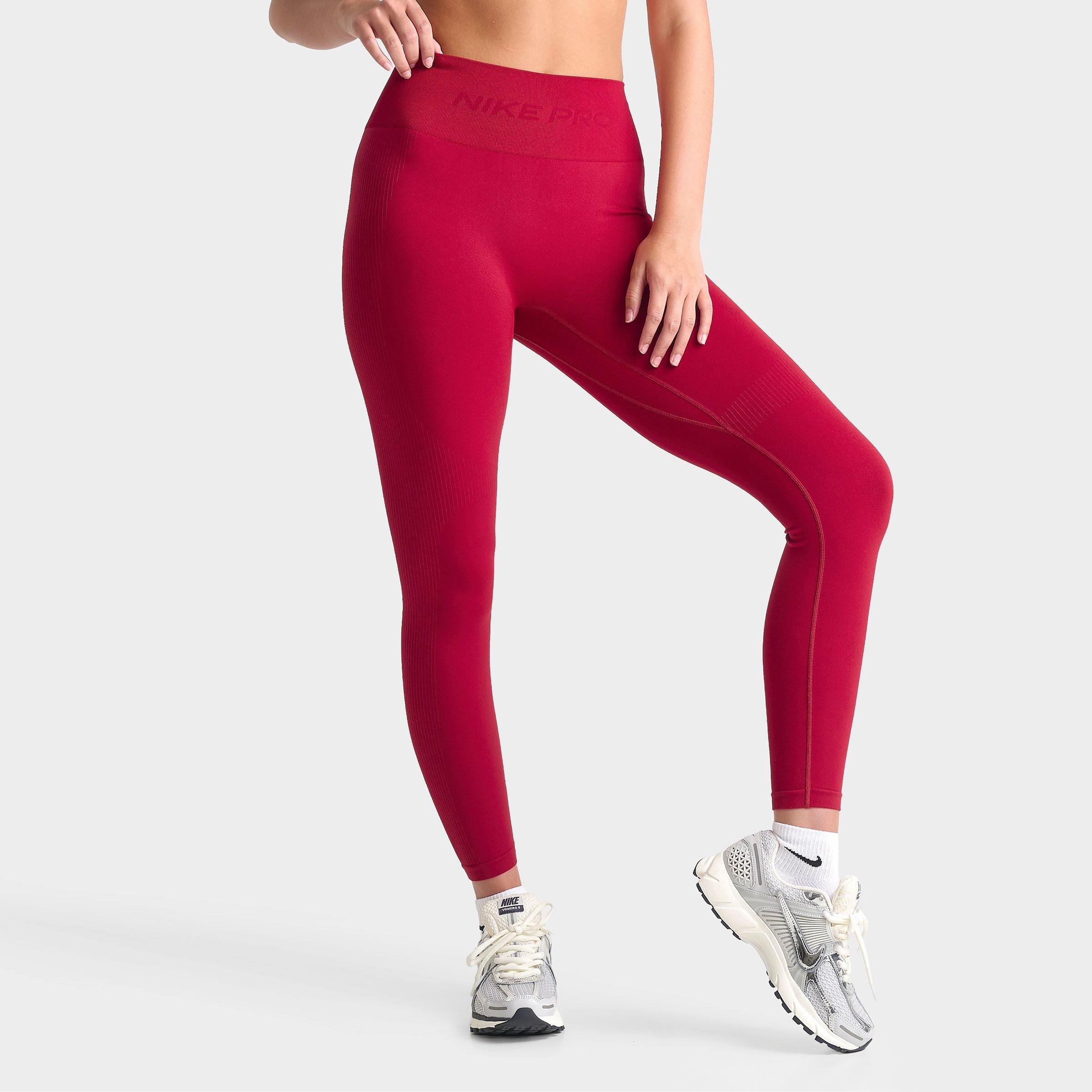 Nike Women's Pro Seamless High-Waisted 7/8 Leggings in Tough Red Size: XL