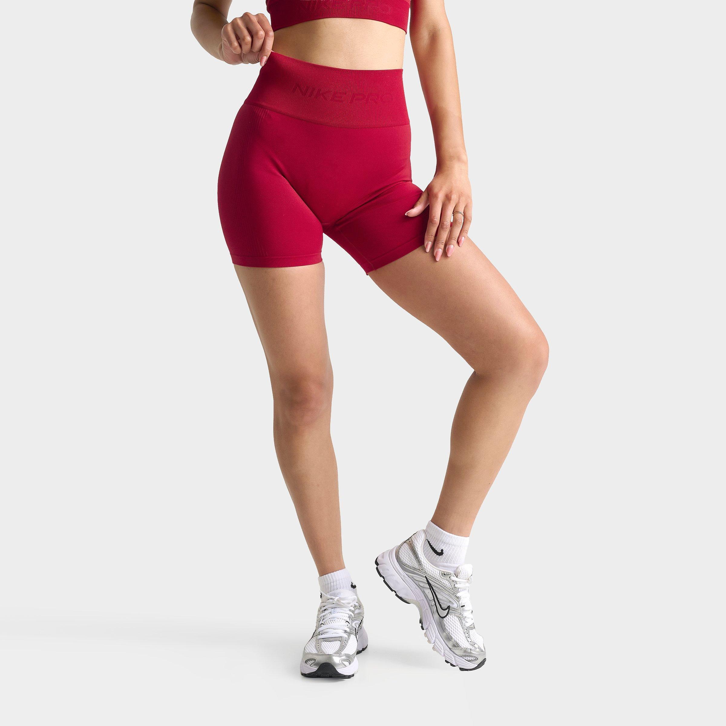 Nike Women's Pro Seamless Dri-FIT High-Waisted 5" Biker Shorts in Tough Red Size: XS