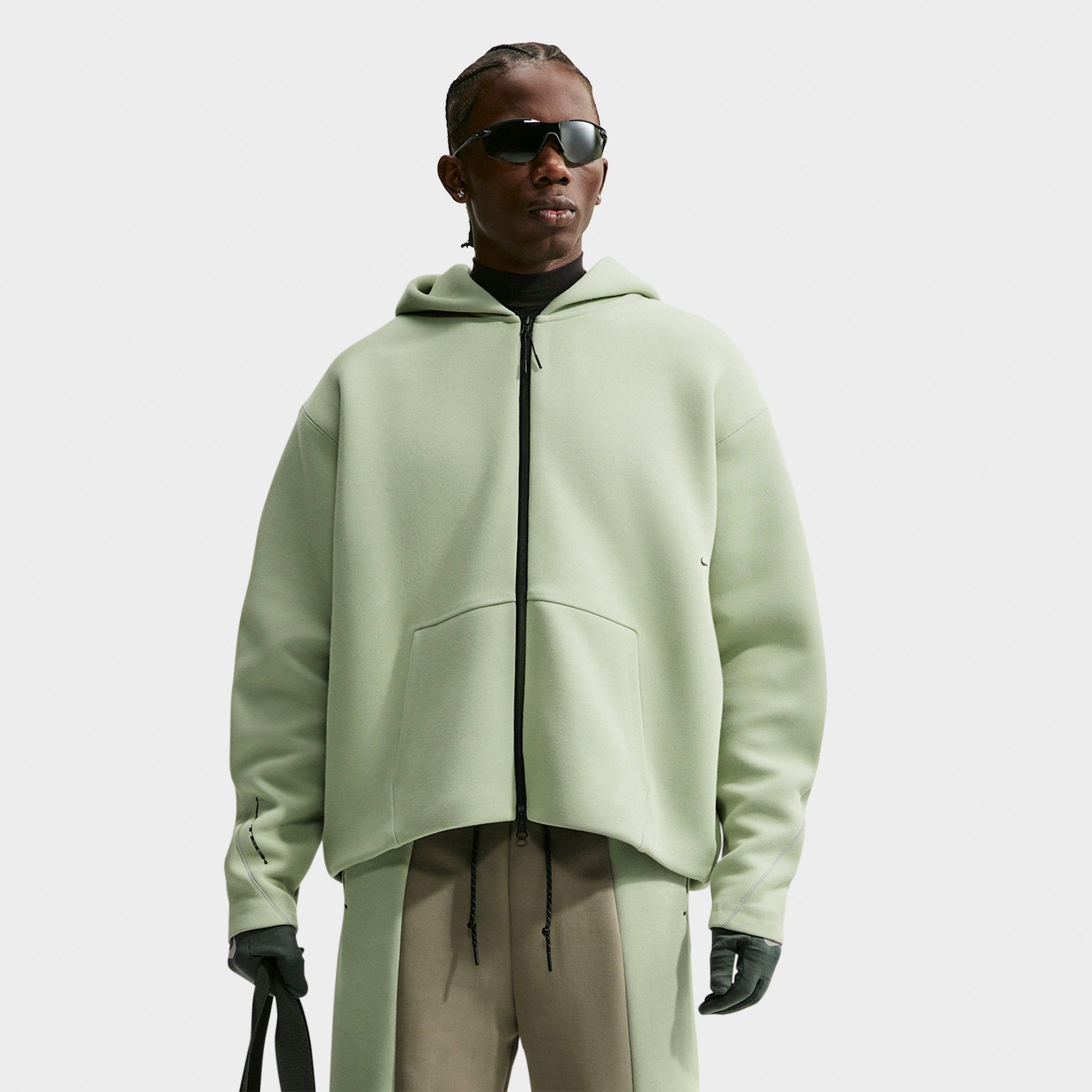 Nike Men's Tech Fleece Ergo Full-Zip Hoodie in Jade Horizon/Black Size: Medium