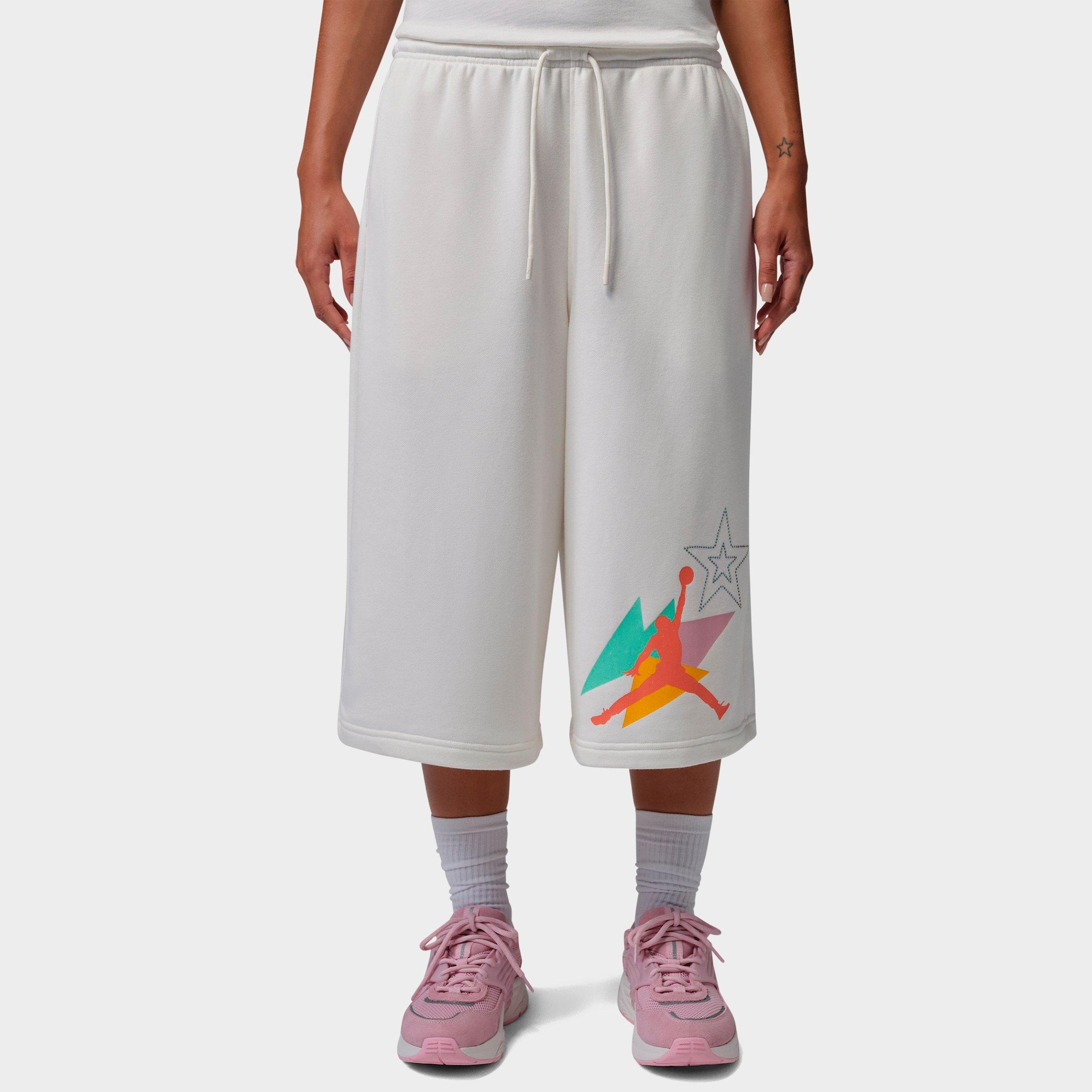 Nike Women's Jordan Brooklyn Fleece French Terry Big Shorts in Sail Size: Small