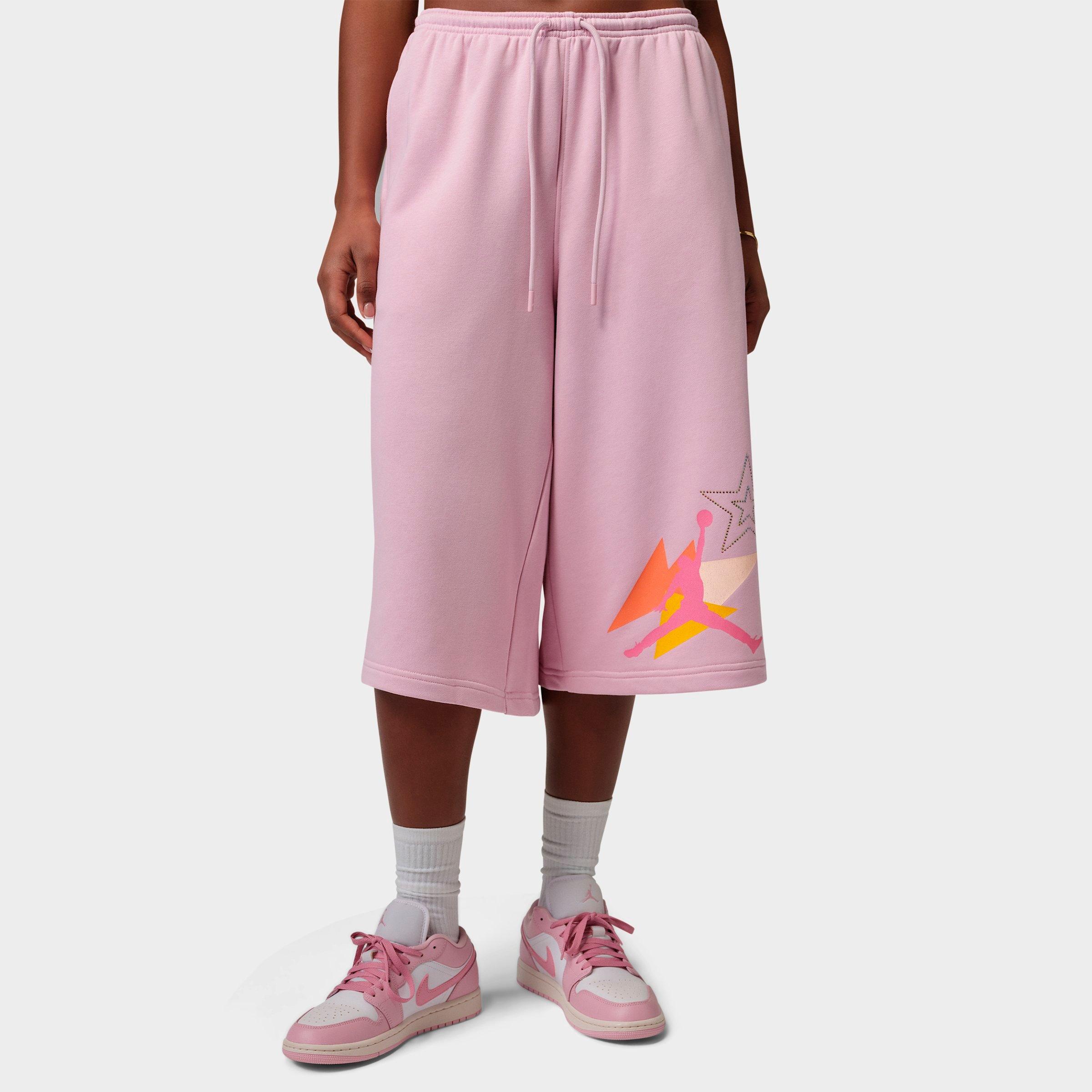 Nike Women's Jordan Brooklyn Fleece French Terry Big Shorts in Iced Carmine Size: Medium